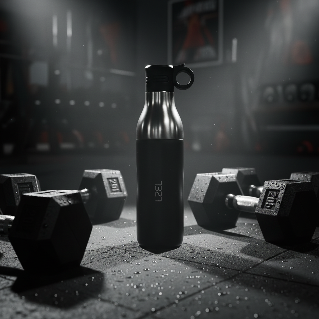LZEL Natura Elva Vacuum Bottle Dual 400โฏmL + 400โฏmL | Black Aluminum