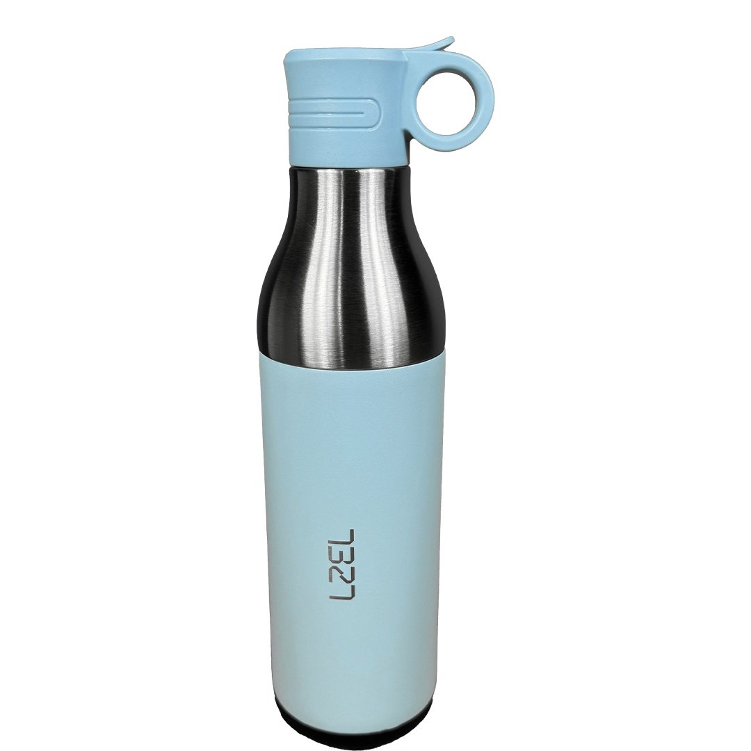 LZEL Natura Elva Vacuum Bottle Dual 400โฏmL + 400โฏmL | Sky Blue Aluminum