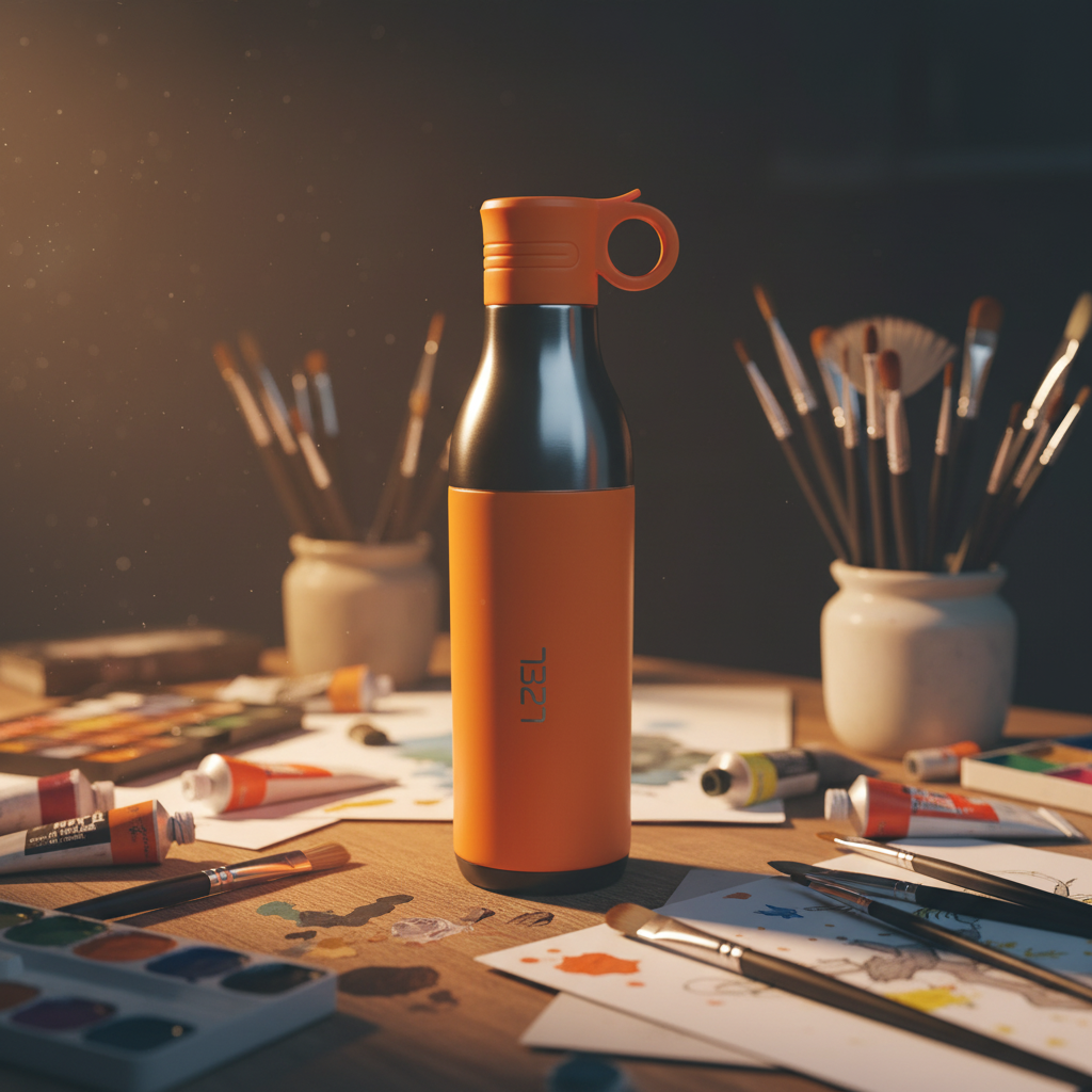 LZEL Natura Elva Vacuum Bottle Dual 400 mL + 400 mL | Orange Aluminum