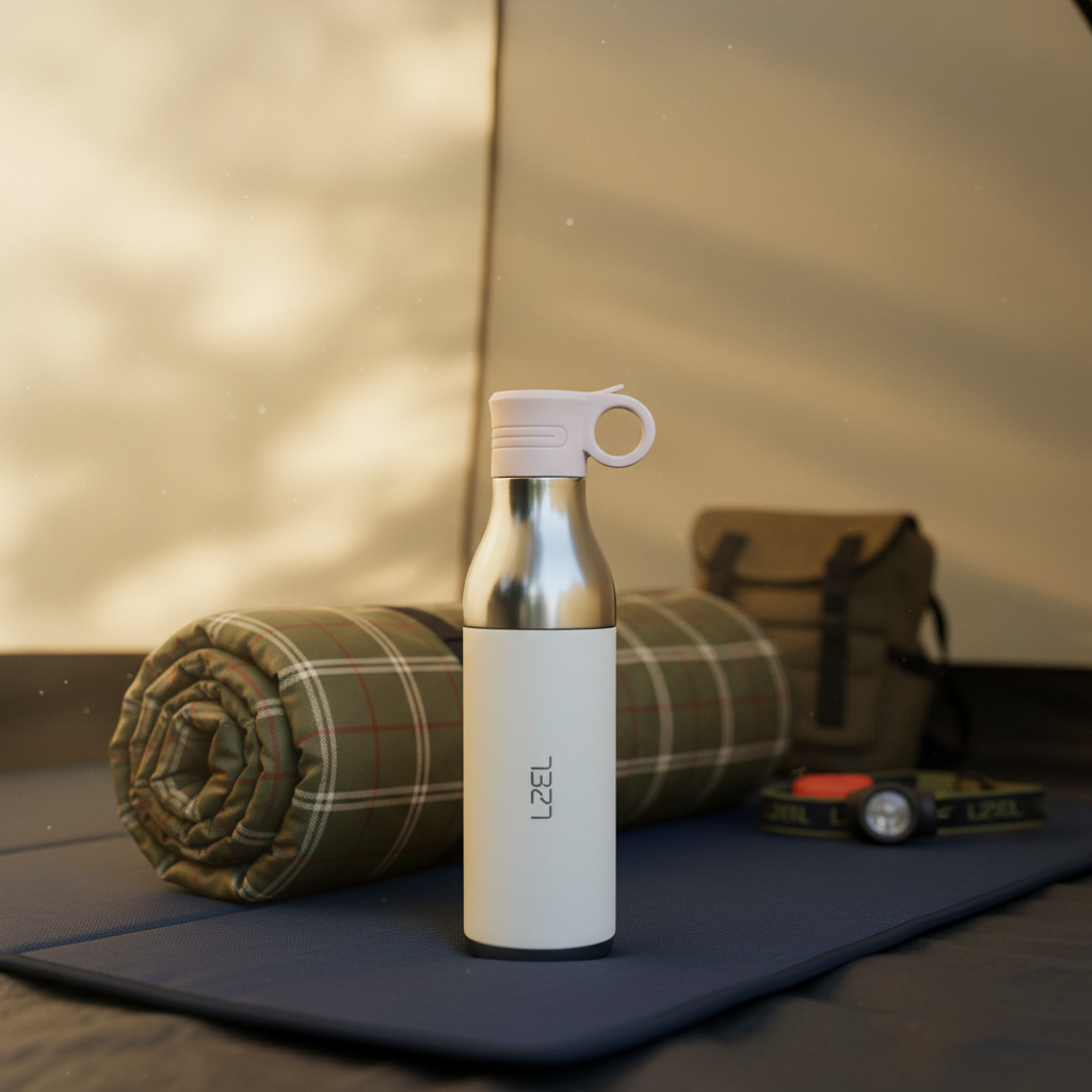 LZEL Natura Elva Vacuum Bottle Dual 400โฏmL + 400โฏmL | White Aluminum