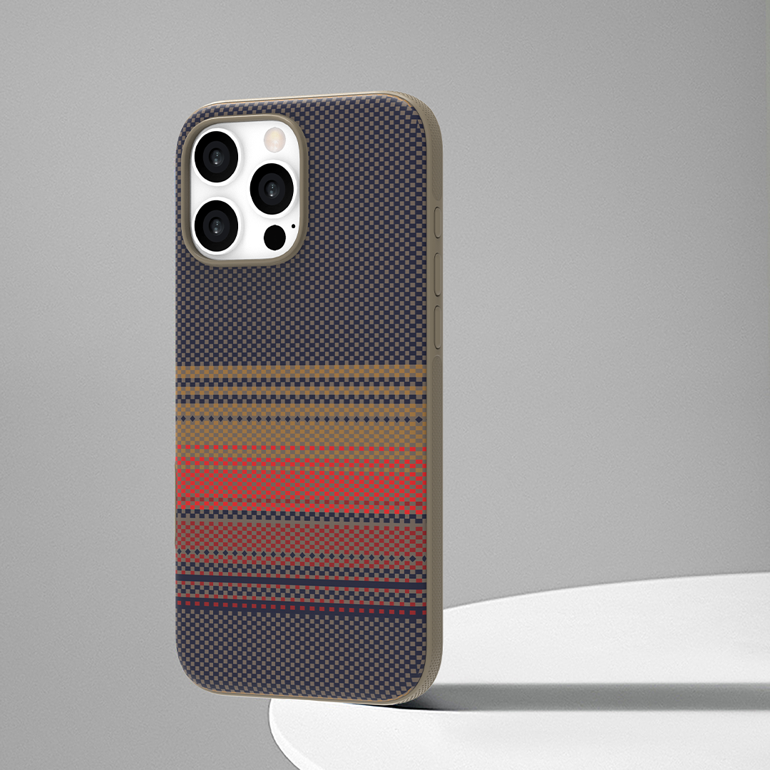 LZEL MagCarbon Splice Case for iPhone 16 Pro | Mix Brown