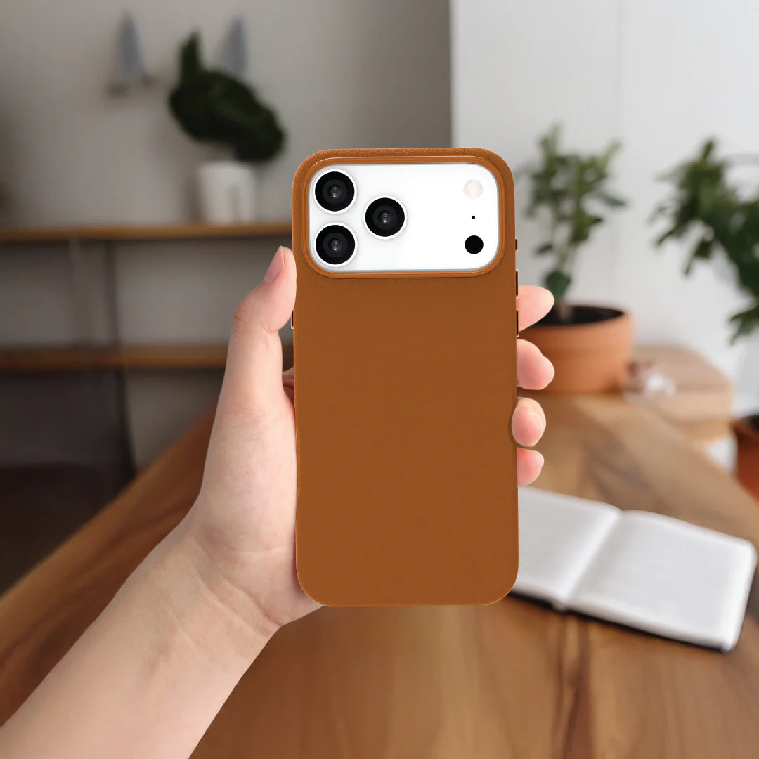 LZEL MagOrbio Leather Case for iPhone 17 Pro | Dark Brown