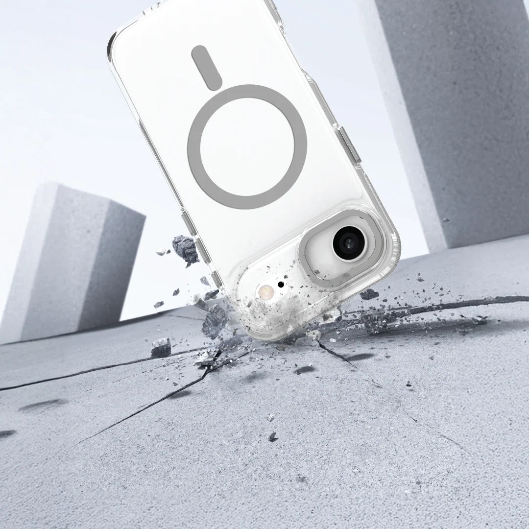LZEL MagVecto Armor Case for iPhone Air | Clear + Grey