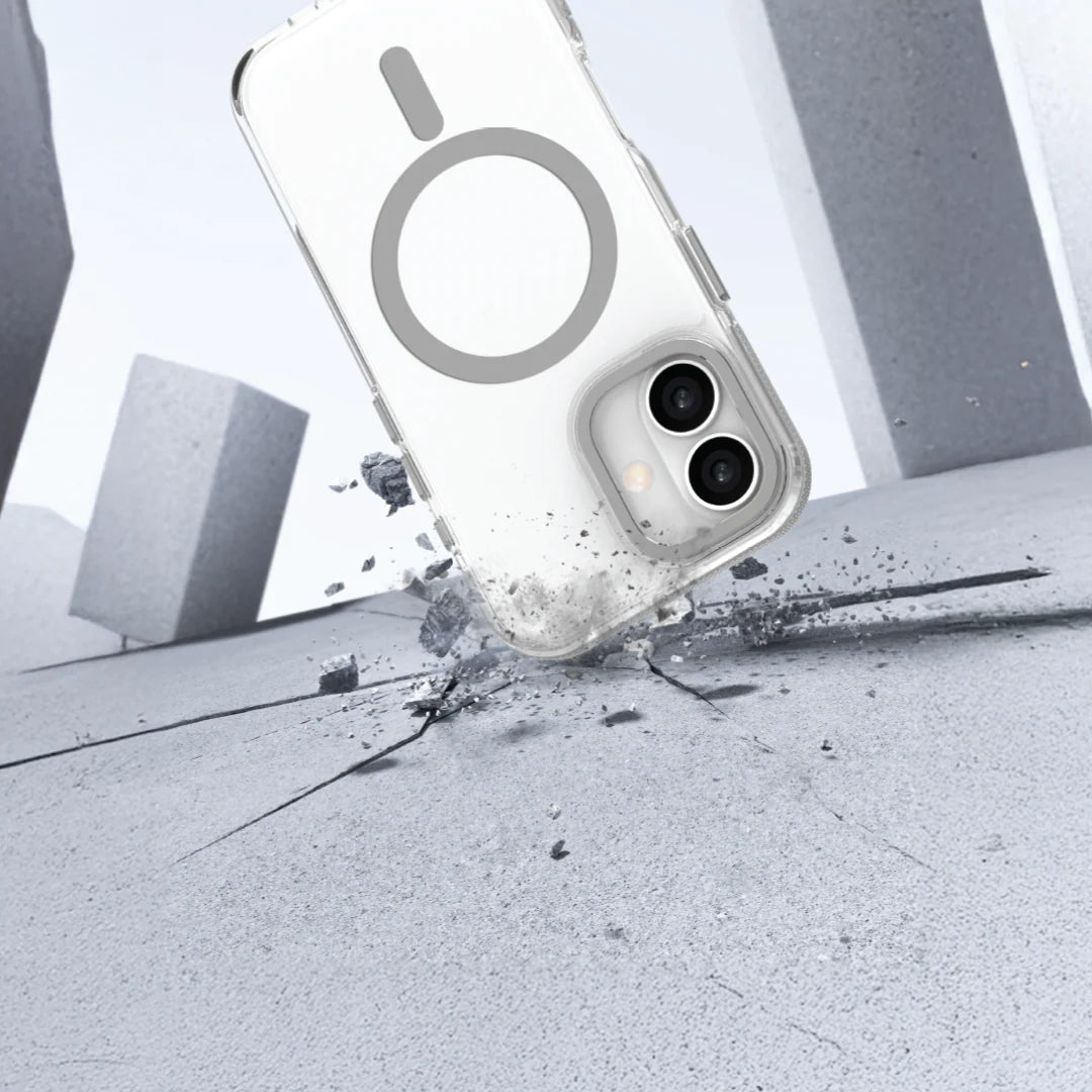 LZEL MagVecto Armor Case for iPhone 17 | Clear + Grey