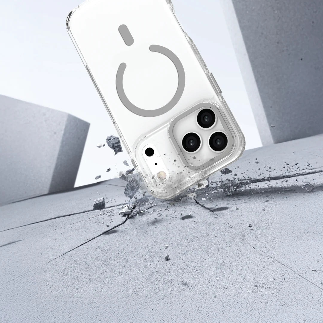 LZEL MagVecto Armor Case for iPhone 17 Pro | Clear + Grey