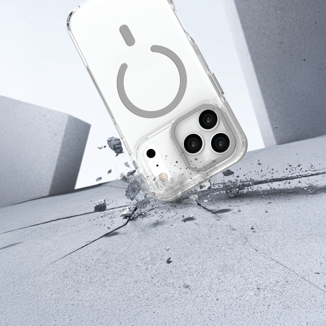 LZEL MagVecto Armor Case for iPhone 17 Pro | Clear + Grey