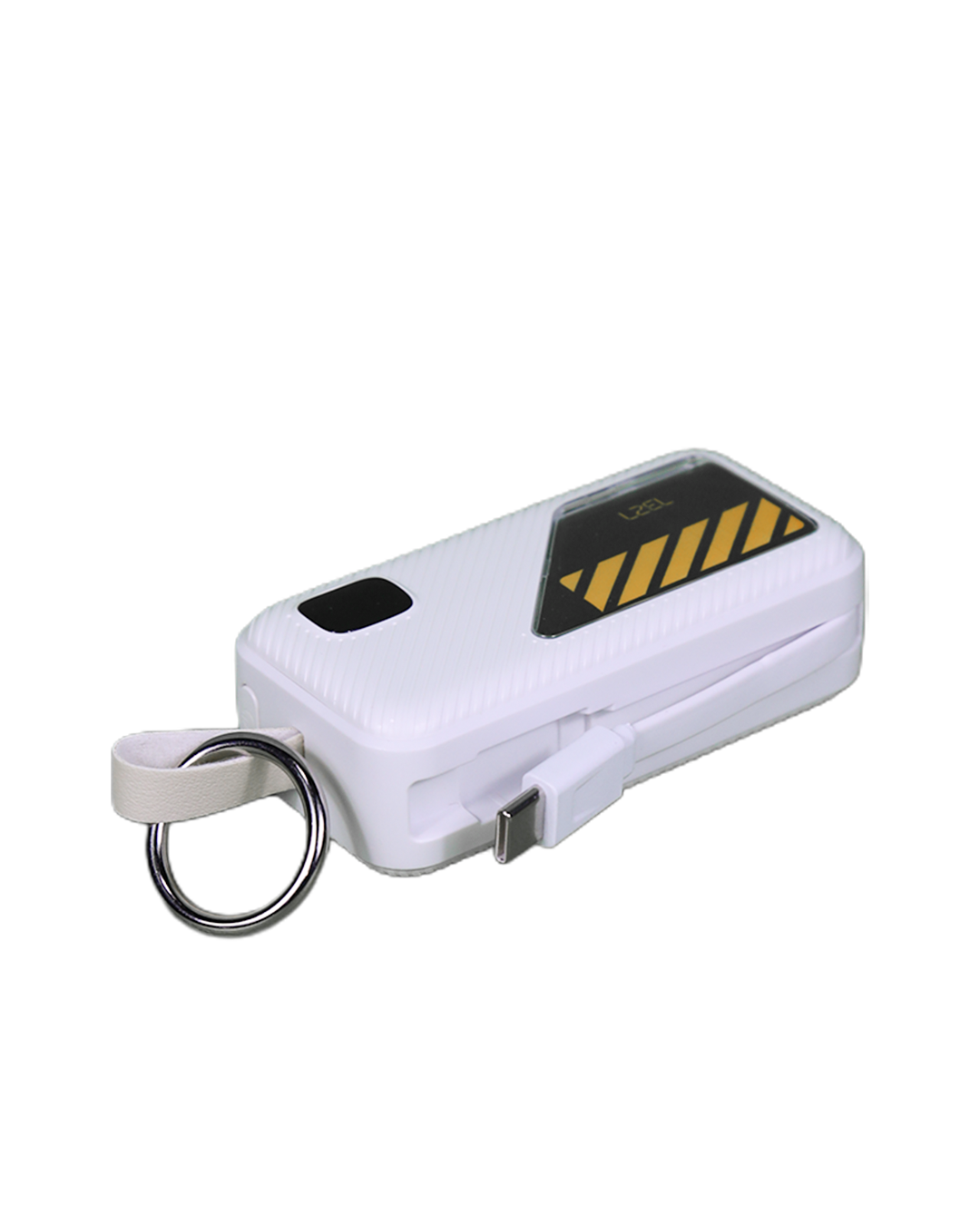 LZEL NanoFlux Charger Mini โ 5,000mAh PD Lightning Power Bank with Built-in Type-C Cable | White