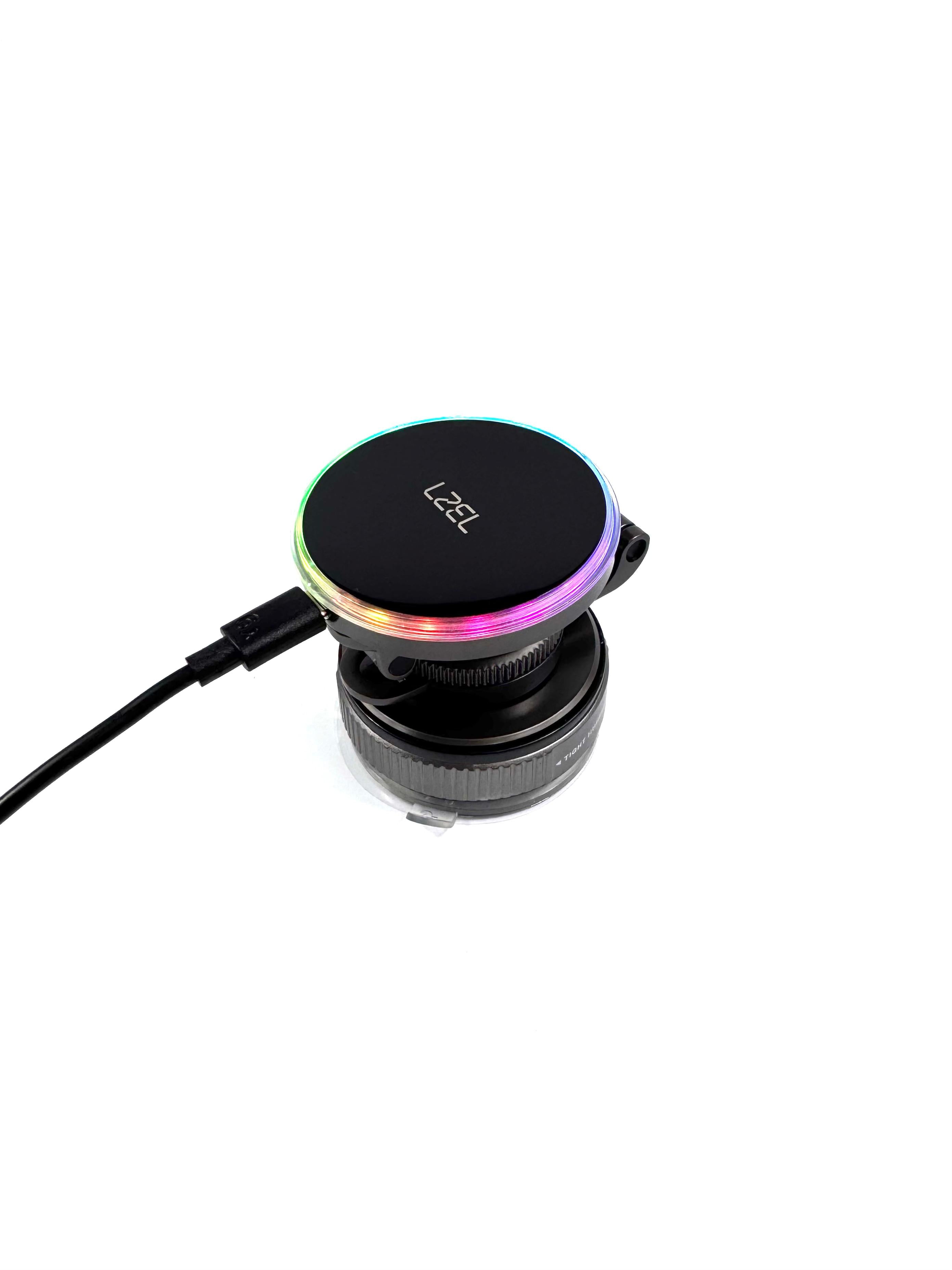 LZEL MagVortex Volt Vacuum Suction Phone Holder with Wireless Charging | Black
