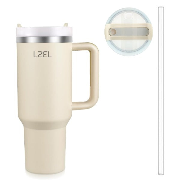 LZEL Tumbler With Handle 800ML Aqua Pure Vacuum Insulated | Rose Quartz