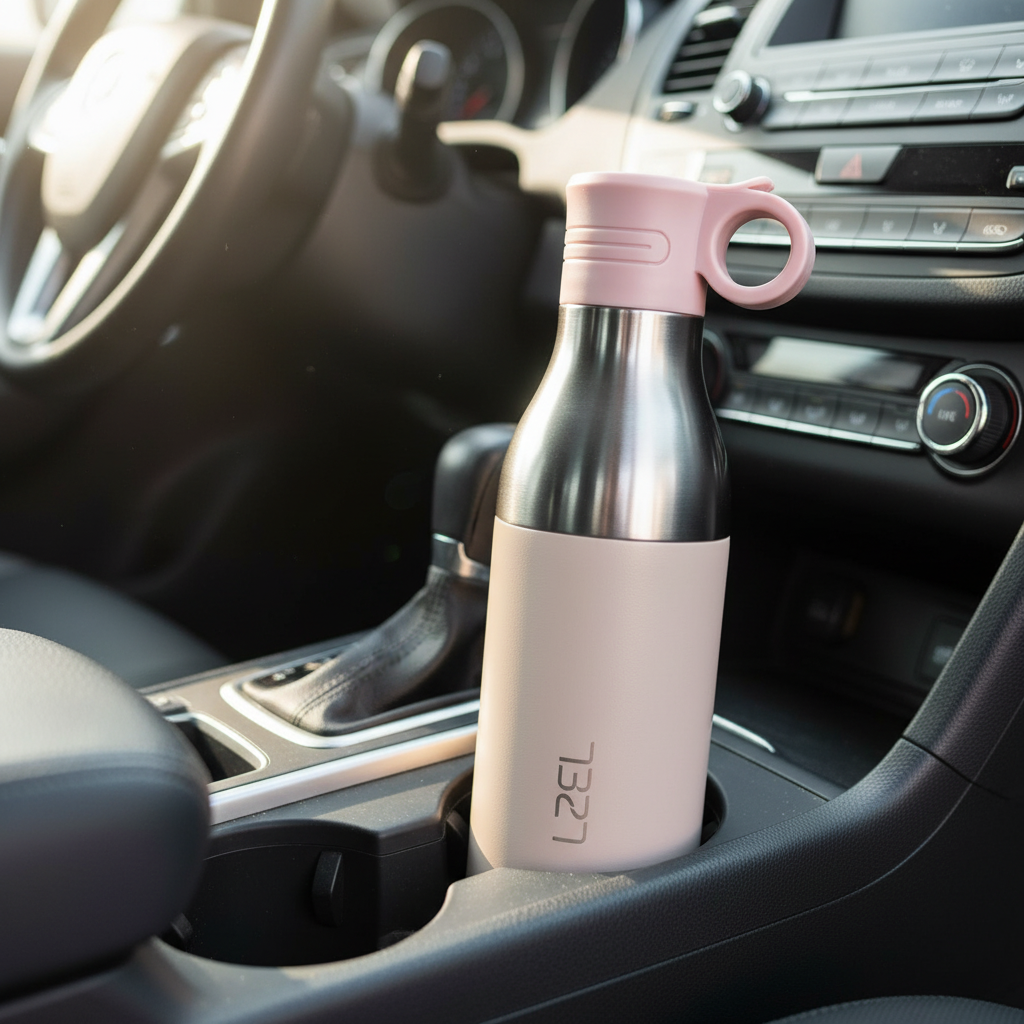 LZEL Natura Elva Vacuum Bottle Dual 400โฏmL + 400โฏmL | Milk Tea Aluminum