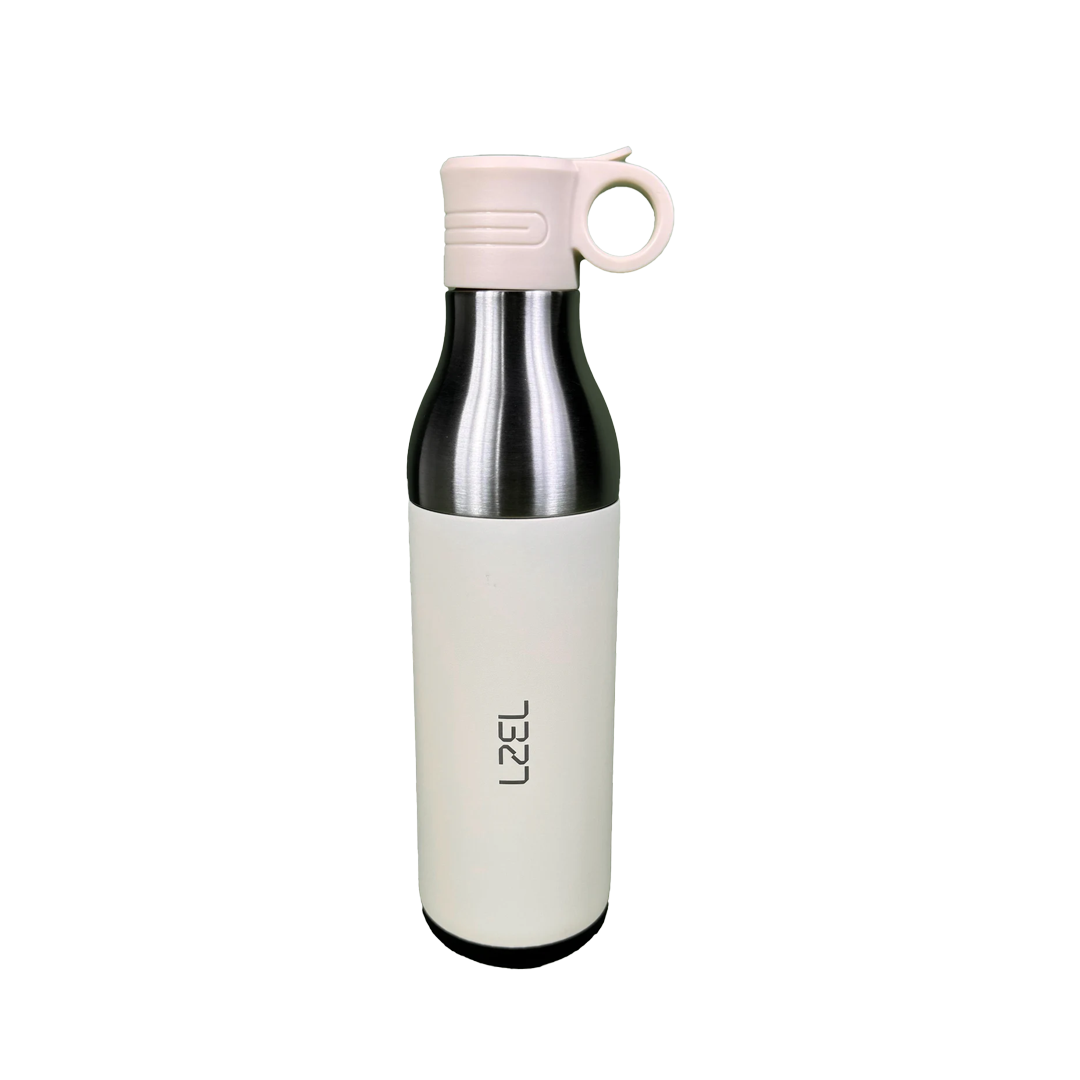 LZEL Natura Elva Vacuum Bottle Dual 400 mL + 400 mL | White Aluminum