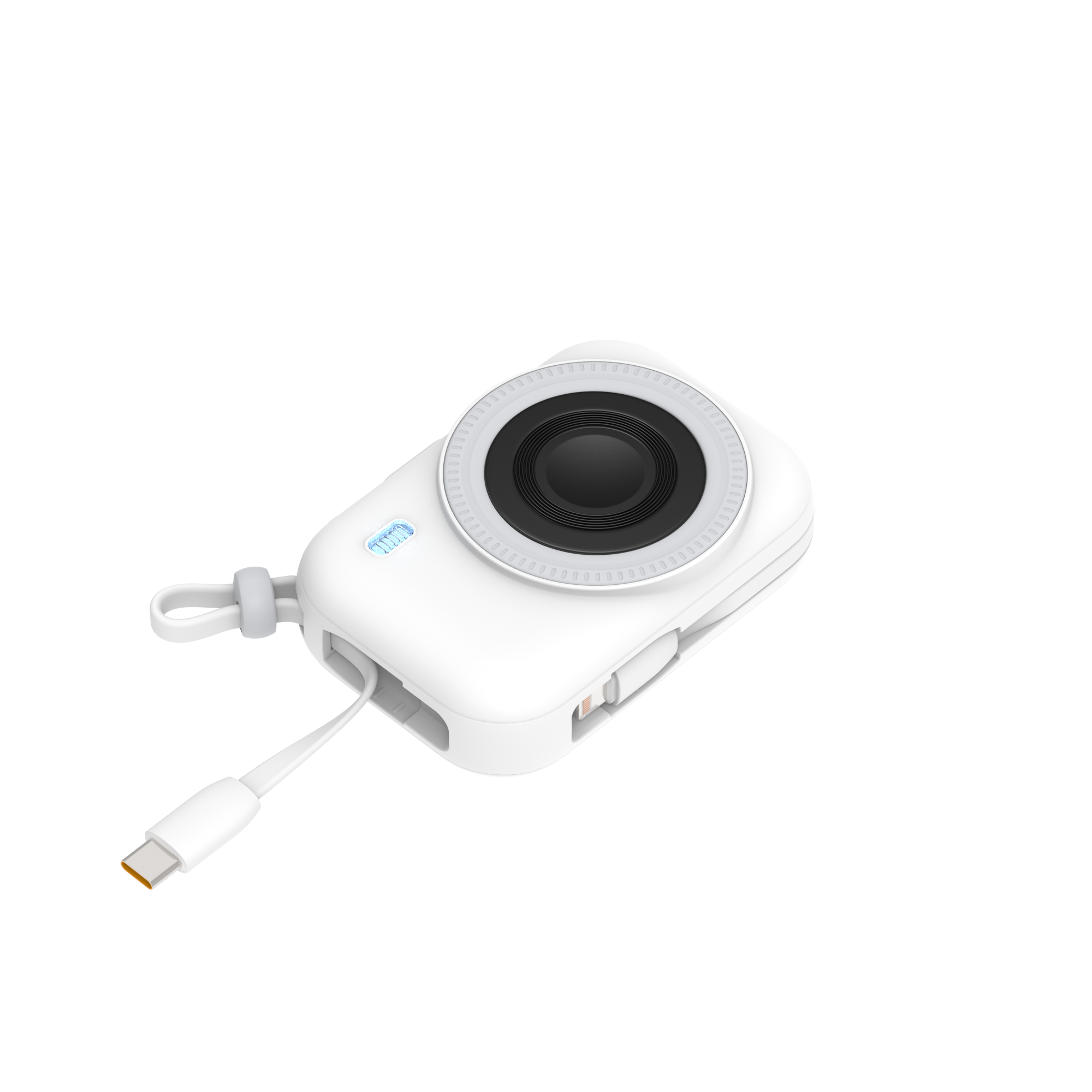 LZEL NanoFlex Nova โ 10,000mAh Magnetic Power Bank with USB-C PD & Built-in Cable | White