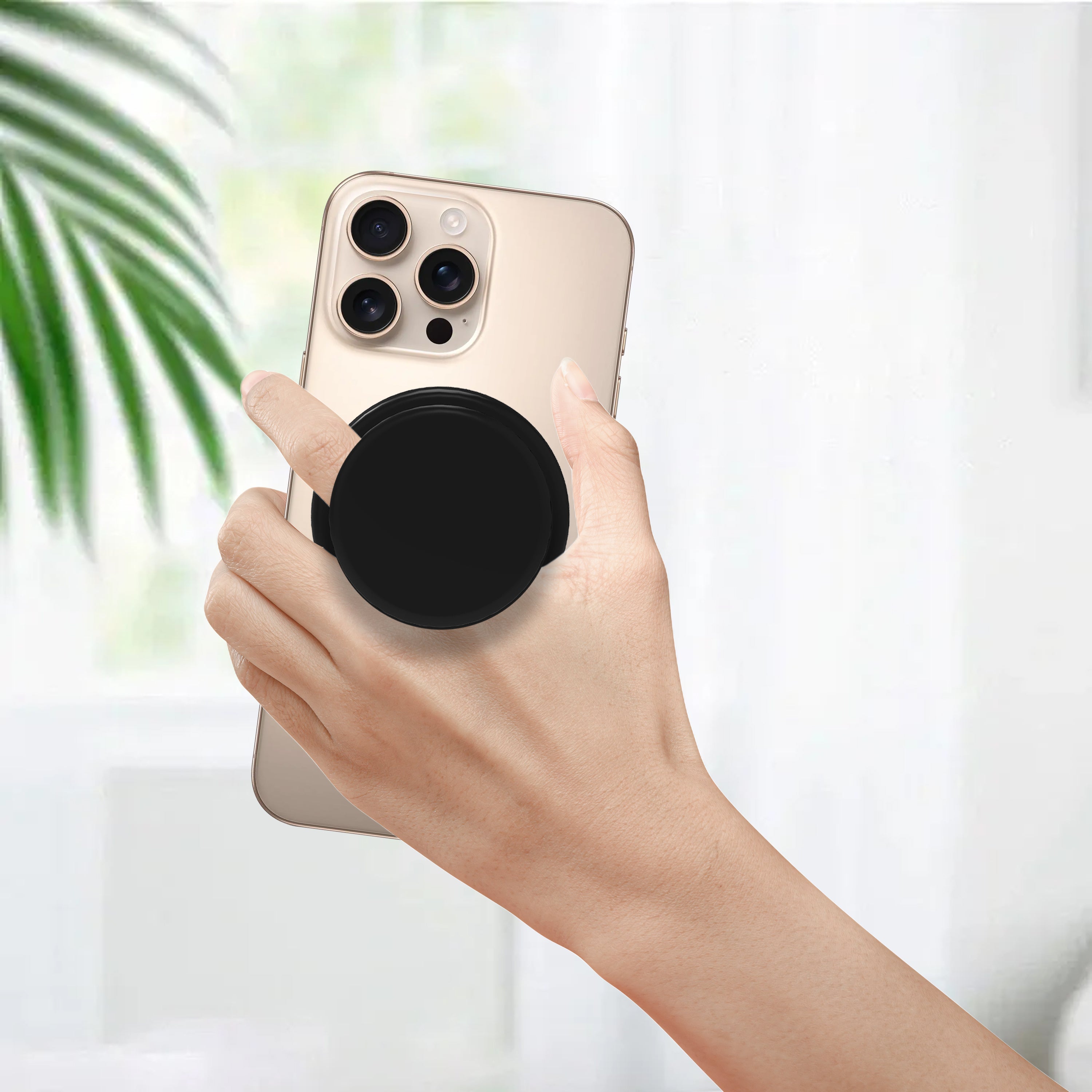 LZEL GripLoop Pop Series – Magnetic Finger Pop Holder & Stand | Midnight Black