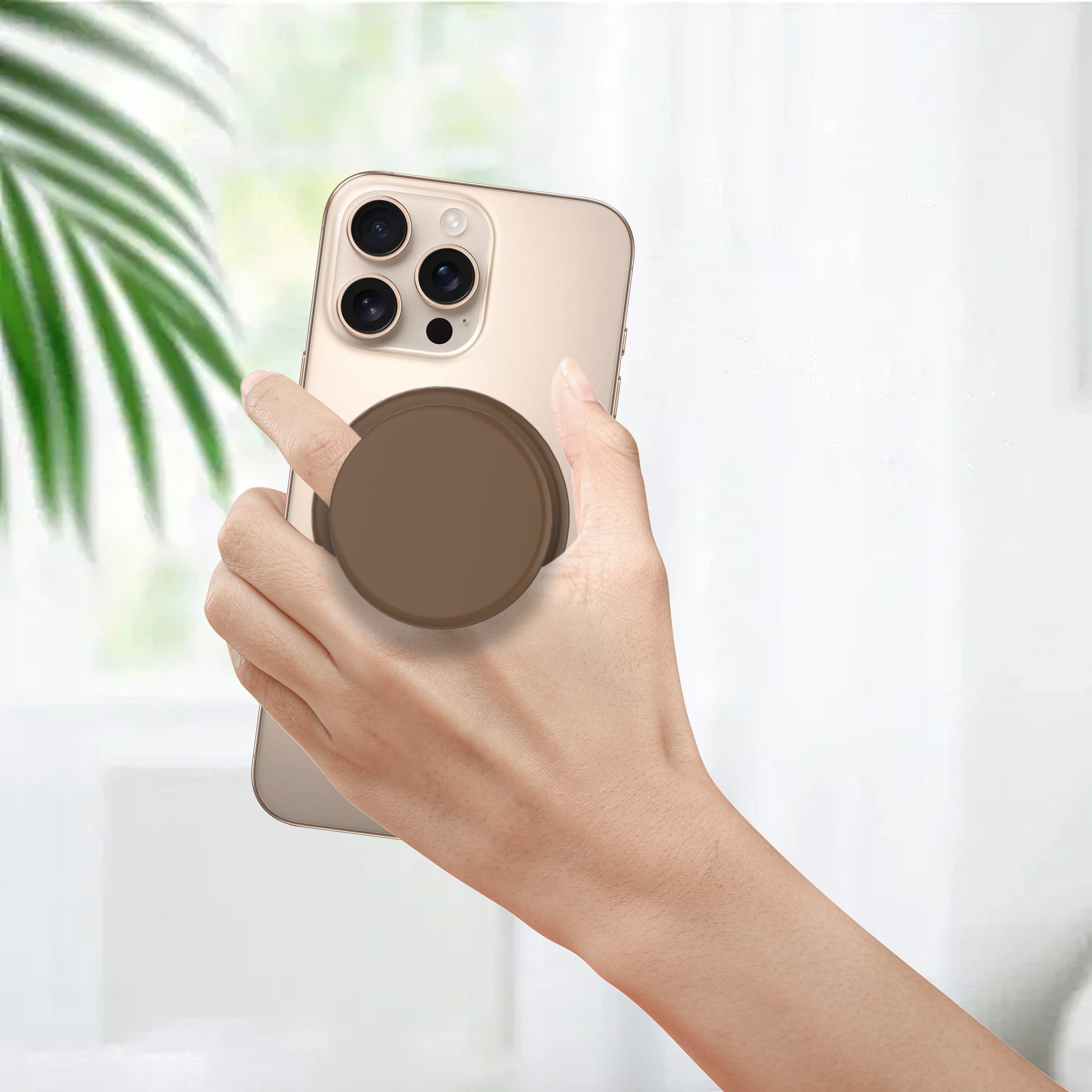 LZEL GripLoop Pop Series – Magnetic Finger Pop Holder & Stand | Brown