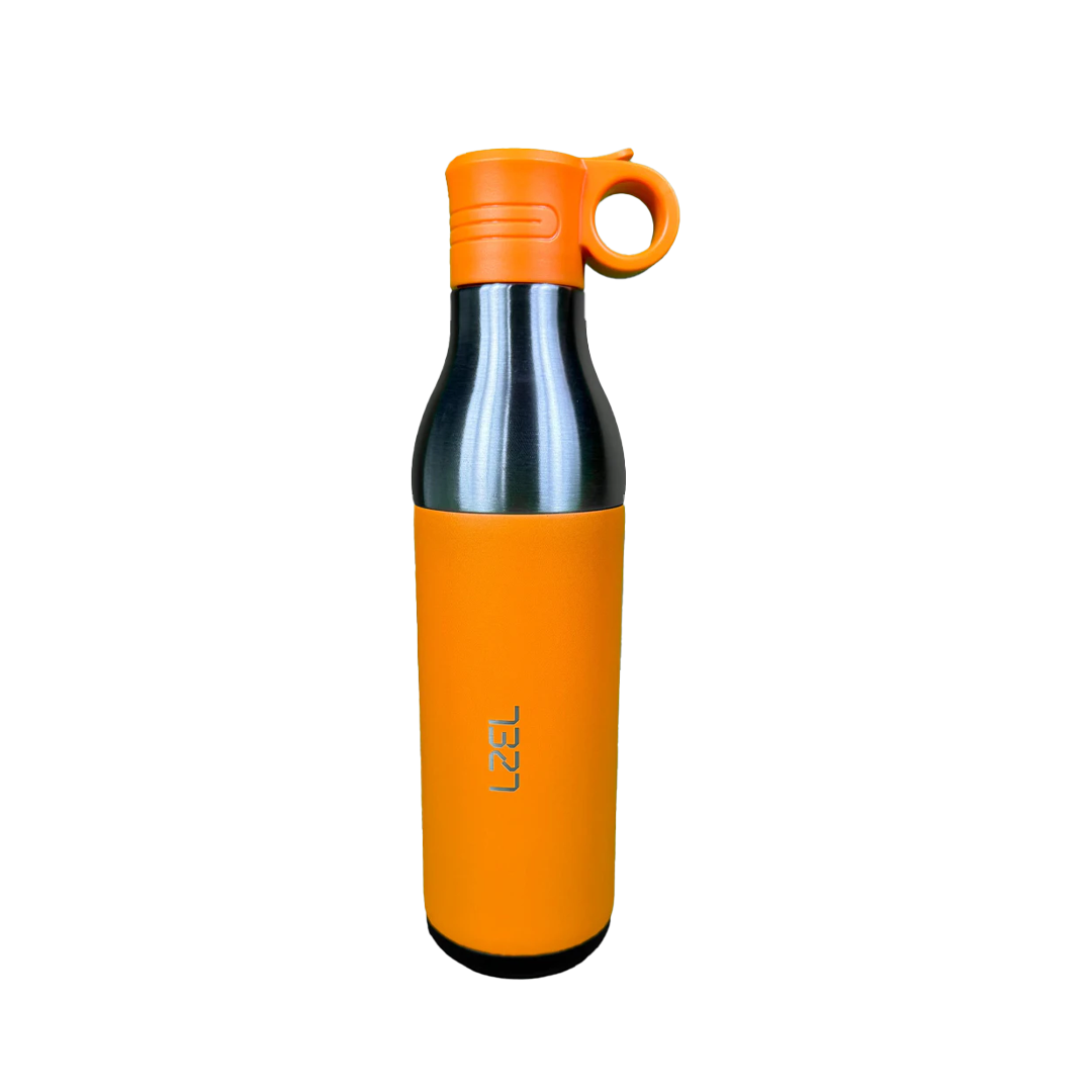 LZEL Natura Elva Vacuum Bottle Dual 400 mL + 400 mL | Orange Aluminum