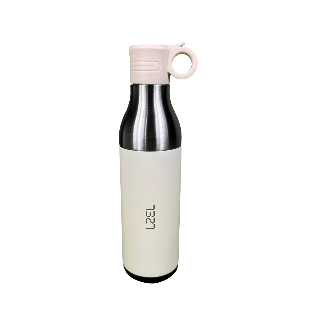 LZEL Natura Elva Vacuum Bottle Dual 400β―mL + 400β―mL | White Aluminum