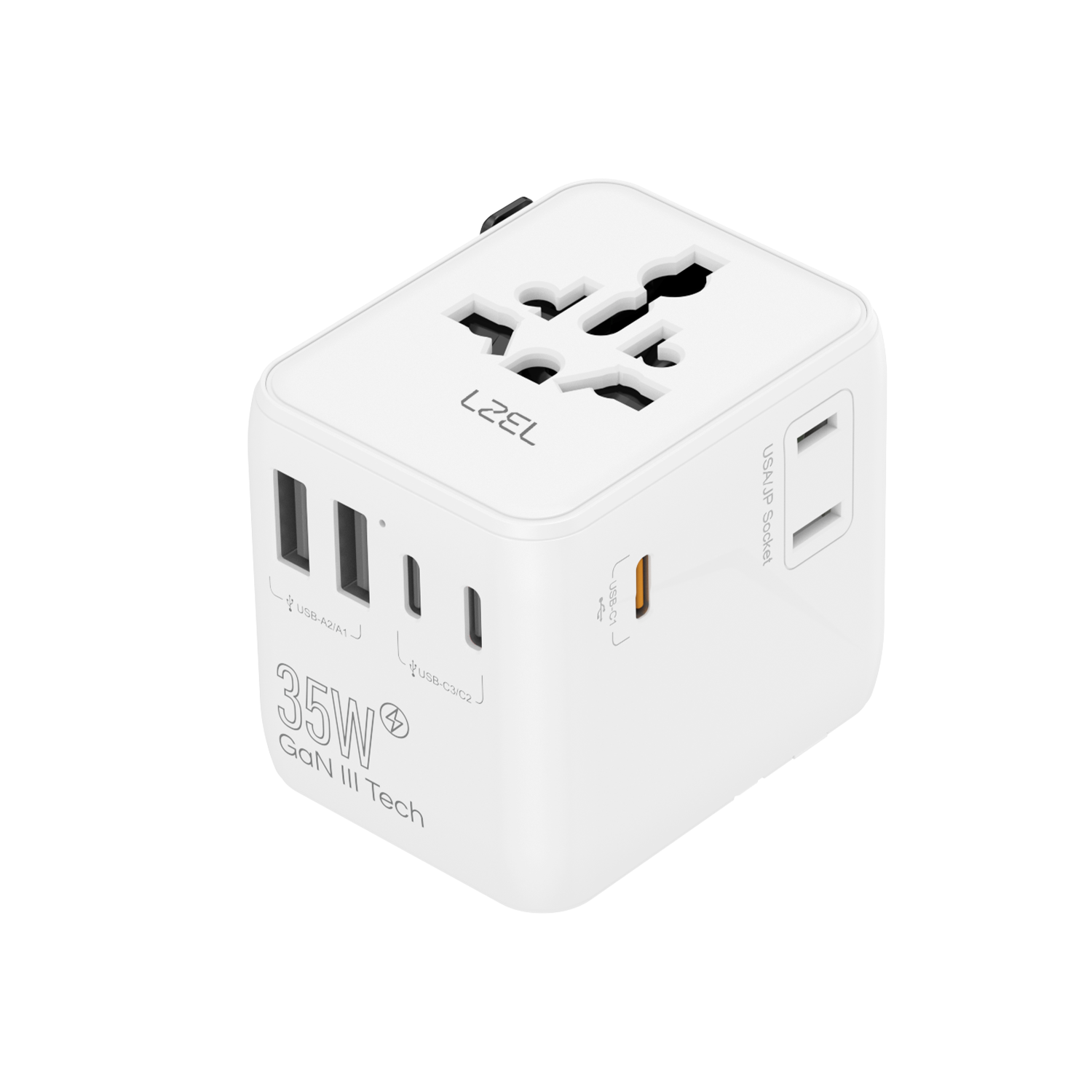 محول سفر LZEL Voyage GlobePowers 35W GaN III Fast PD | أبيض 