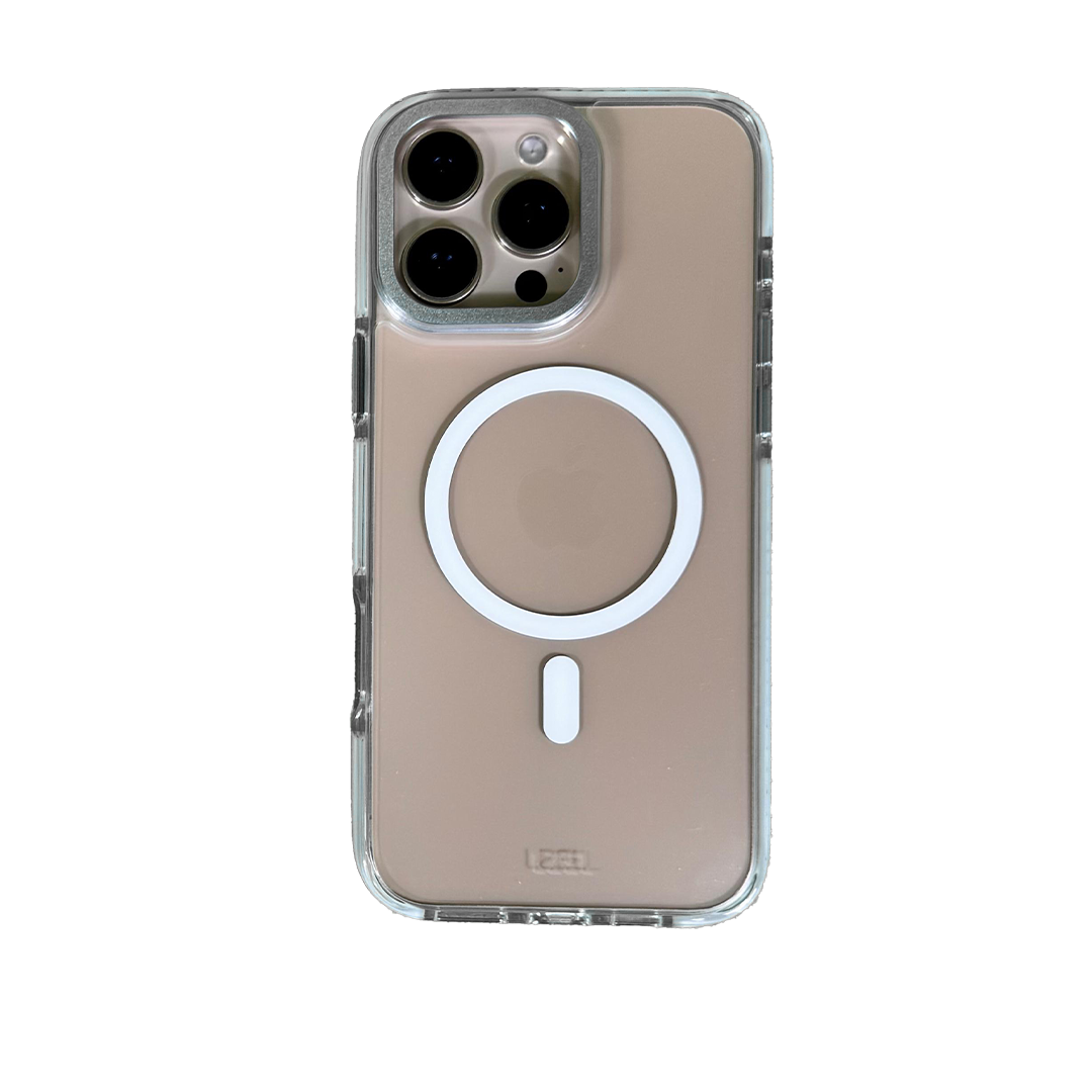 LZEL iPhone 16 Pro Armor Clear Case With MagSafe | Silver