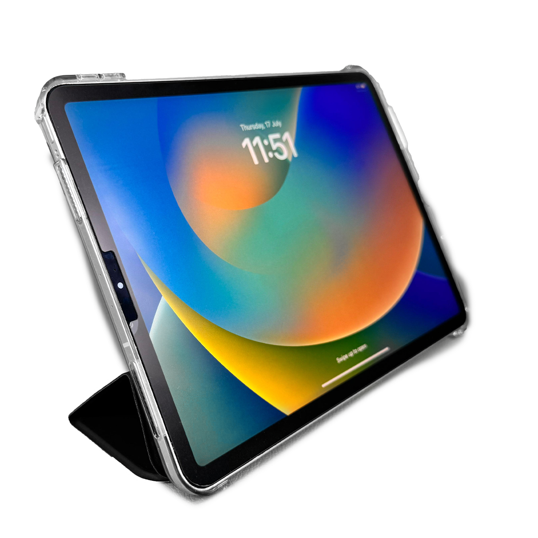 LZEL Imperium Trifolio Smart Folio Case for iPad 10.9" / 11" (A16-2025) – Transparent Back | Black