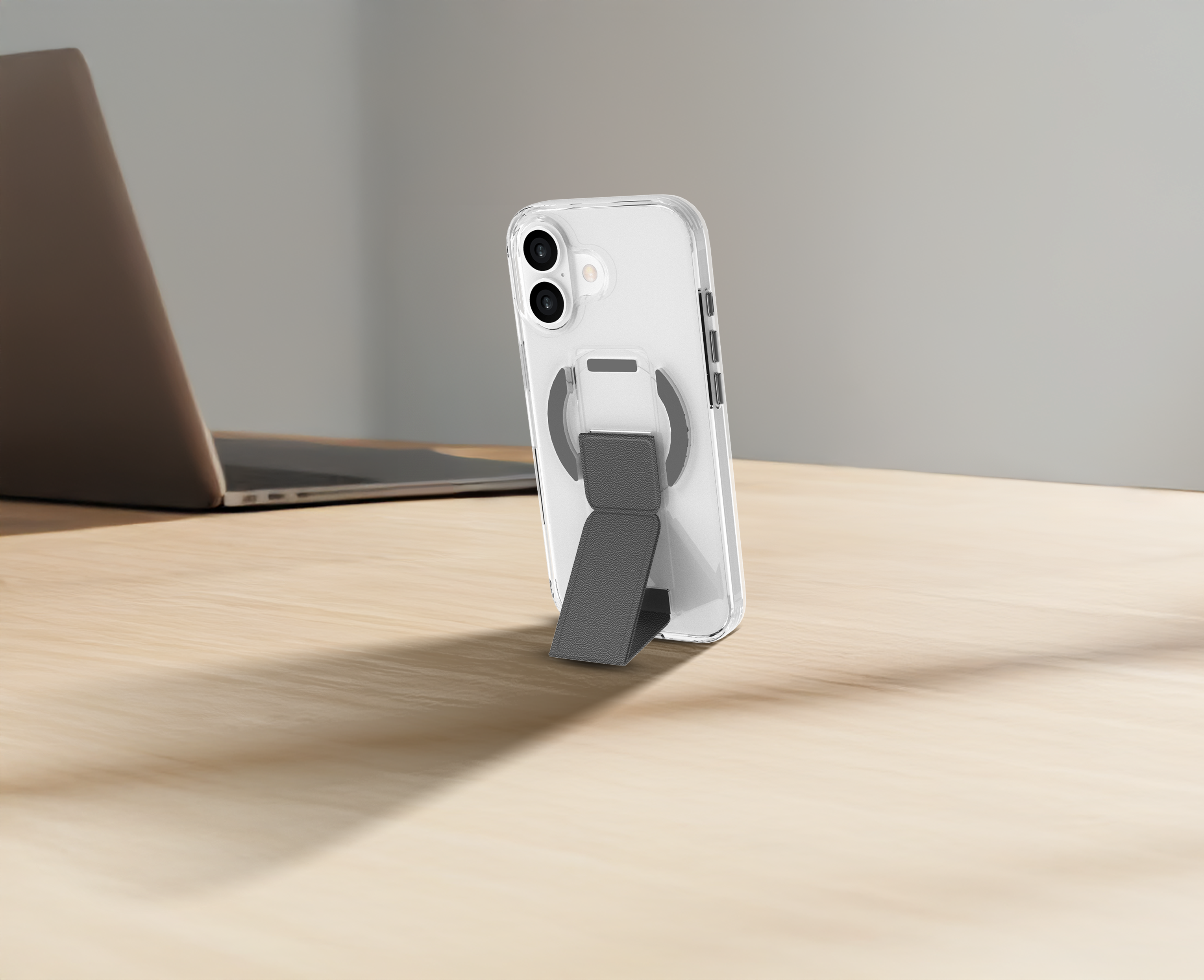 LZEL MagClear LeatherGrip Case for iPhone 17 | Black