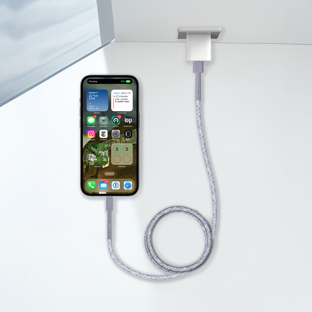LZEL Celeris Charge CXC Braided USB-C to USB-C Cable, 480Mbps, 240W, 1m |Gray