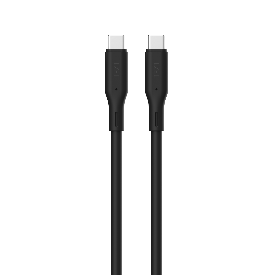 LZEL Celeris Silox CXL Soft Silicone USB-C to USB-C Cable, 480Mbps, 240W Max, 1m | Black