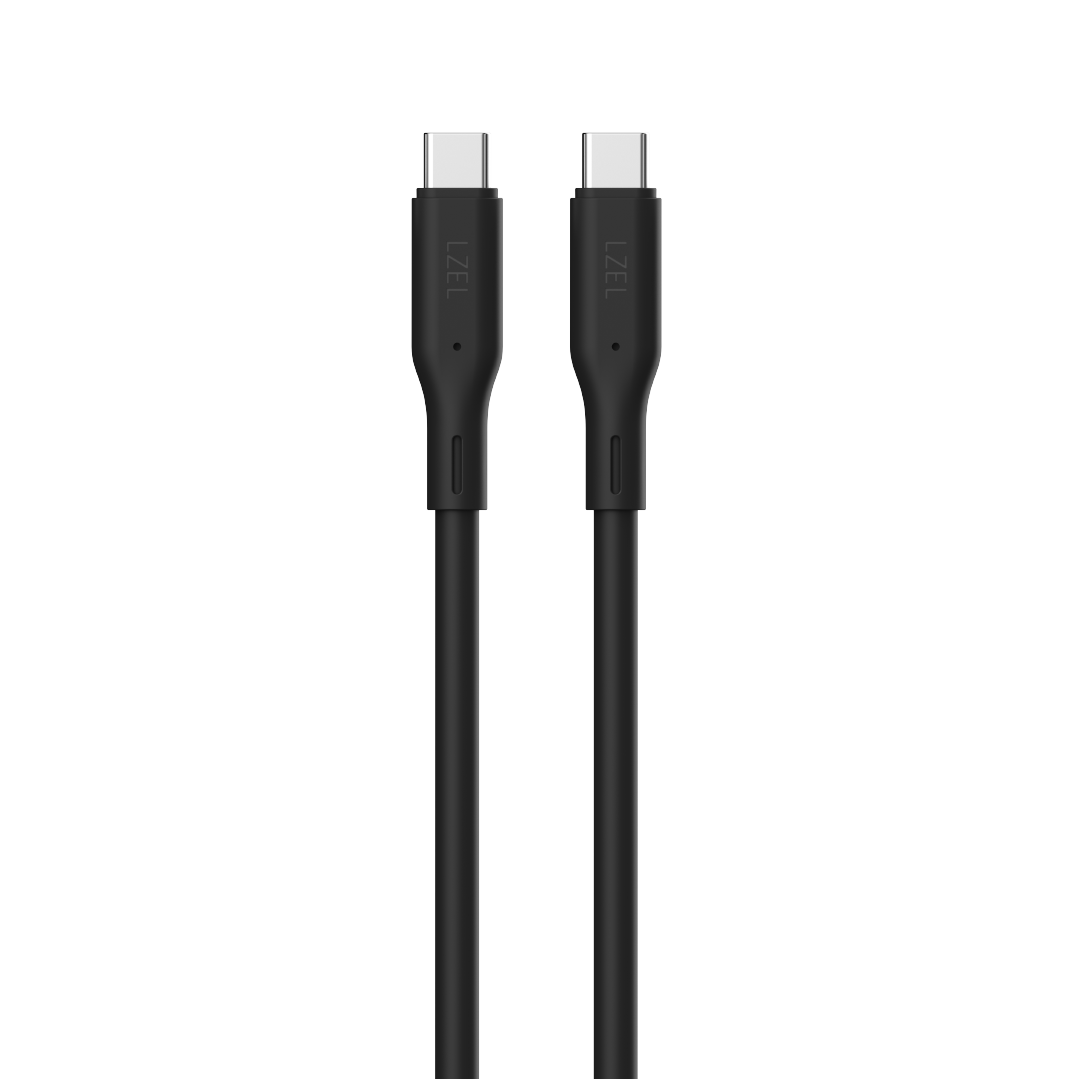 LZEL Celeris Silox CXL Soft Silicone USB-C to Lightning Cable, 480Mbps, 60W Max, 2m | Black