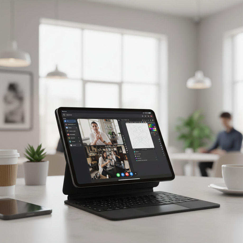 لوحة مفاتيح سحرية من سلسلة Zenkey Axon لجهاز iPad Pro مقاس 11 بوصة M4 من LZEL، باللغة العربية والإنجليزية باللون الأسود 