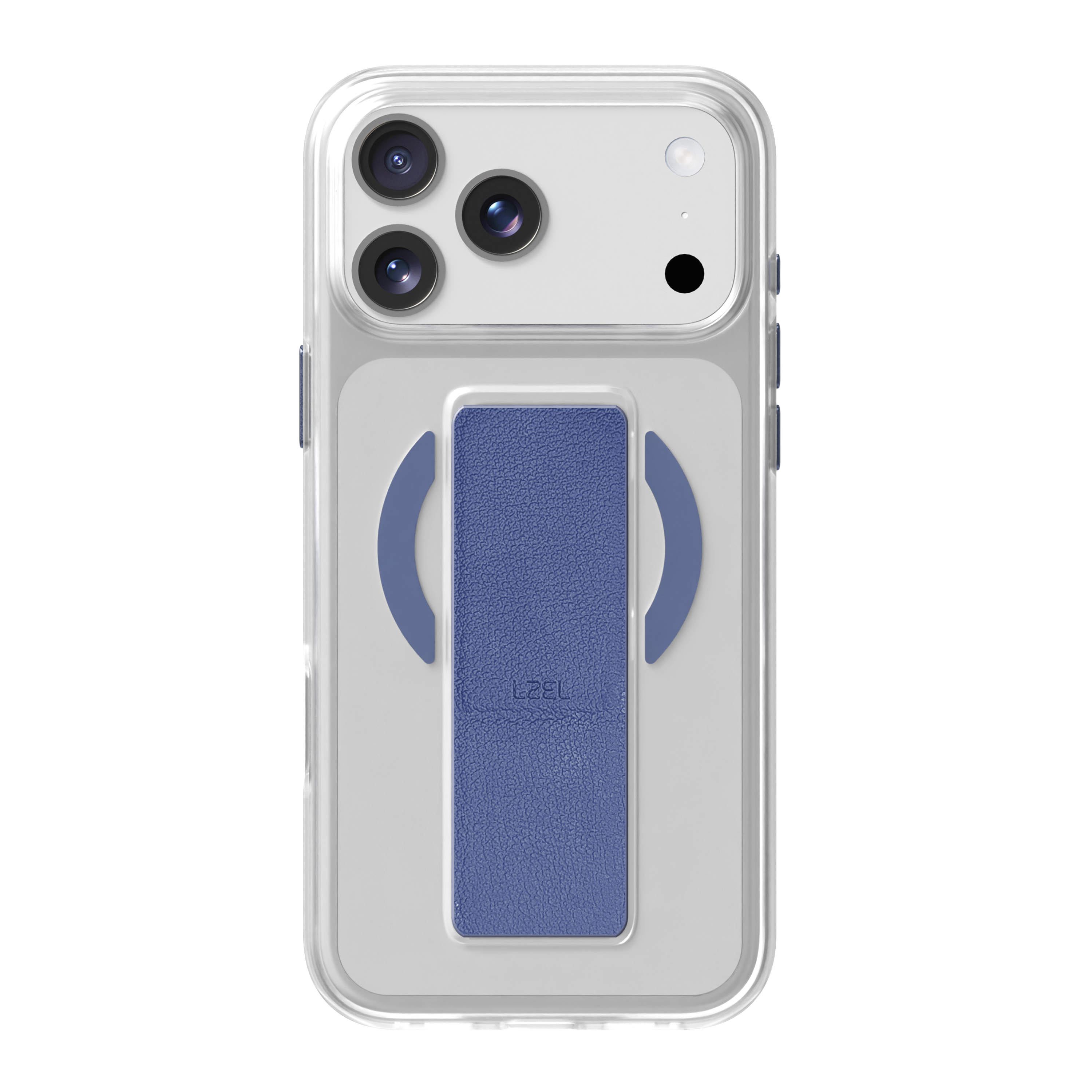 LZEL MagClear LeatherGrip Case for iPhone 17 Pro Max | Blue