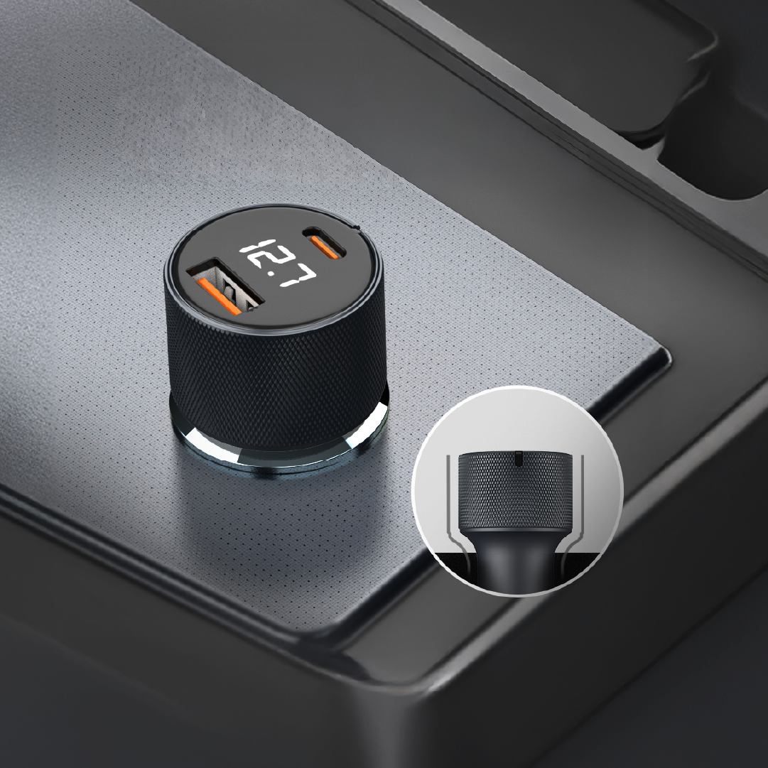 LZEL PulseCharge X2 75W Dual-Port Car Charger – USB-C PD & PPS + USB-A