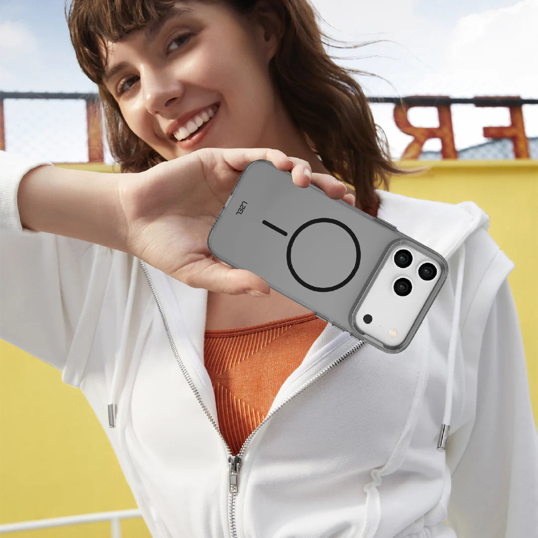 LZEL Magkryden Slim Case for iPhone 17 Pro Max | Black/gray