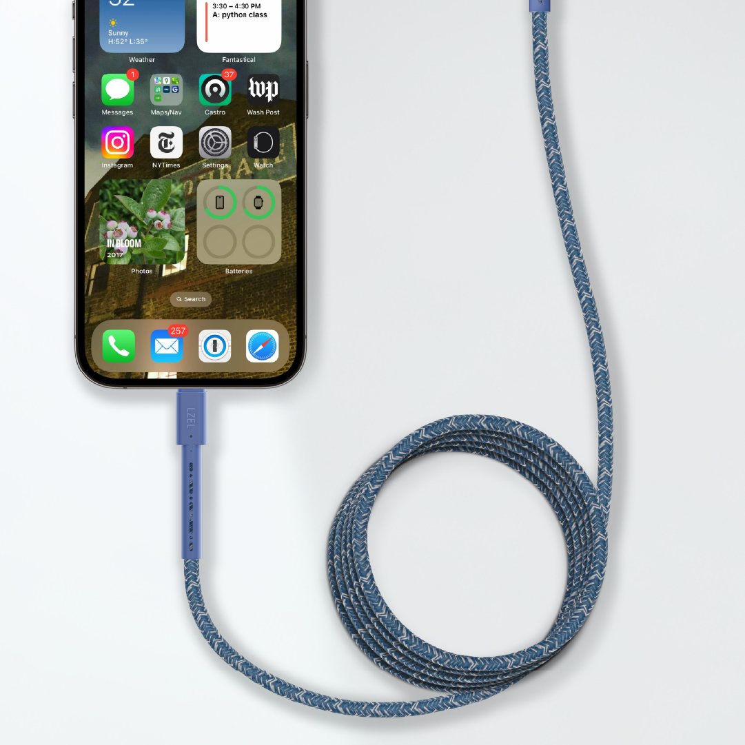 LZEL USB-A to USB-C 2.0 Braided Cable 2m – 3A, 15W, 480Mbps | Blue