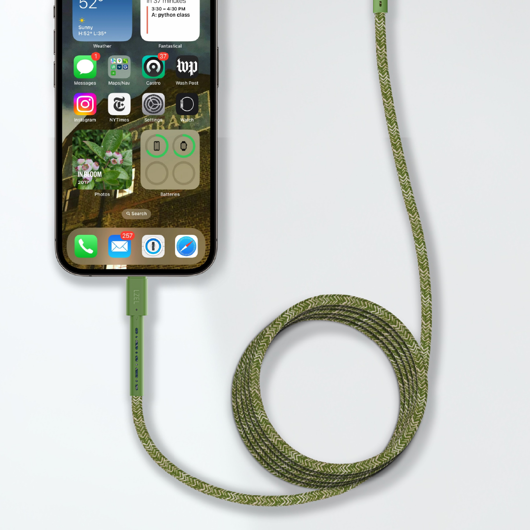 LZEL USB-A to USB-C 2.0 Braided Cable 2m – 3A, 15W, 480Mbps | Green