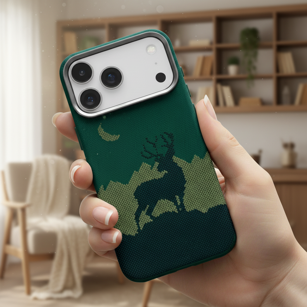 LZEL MagCarbon Deer Cover for iPhone 17 Pro | Green Deer