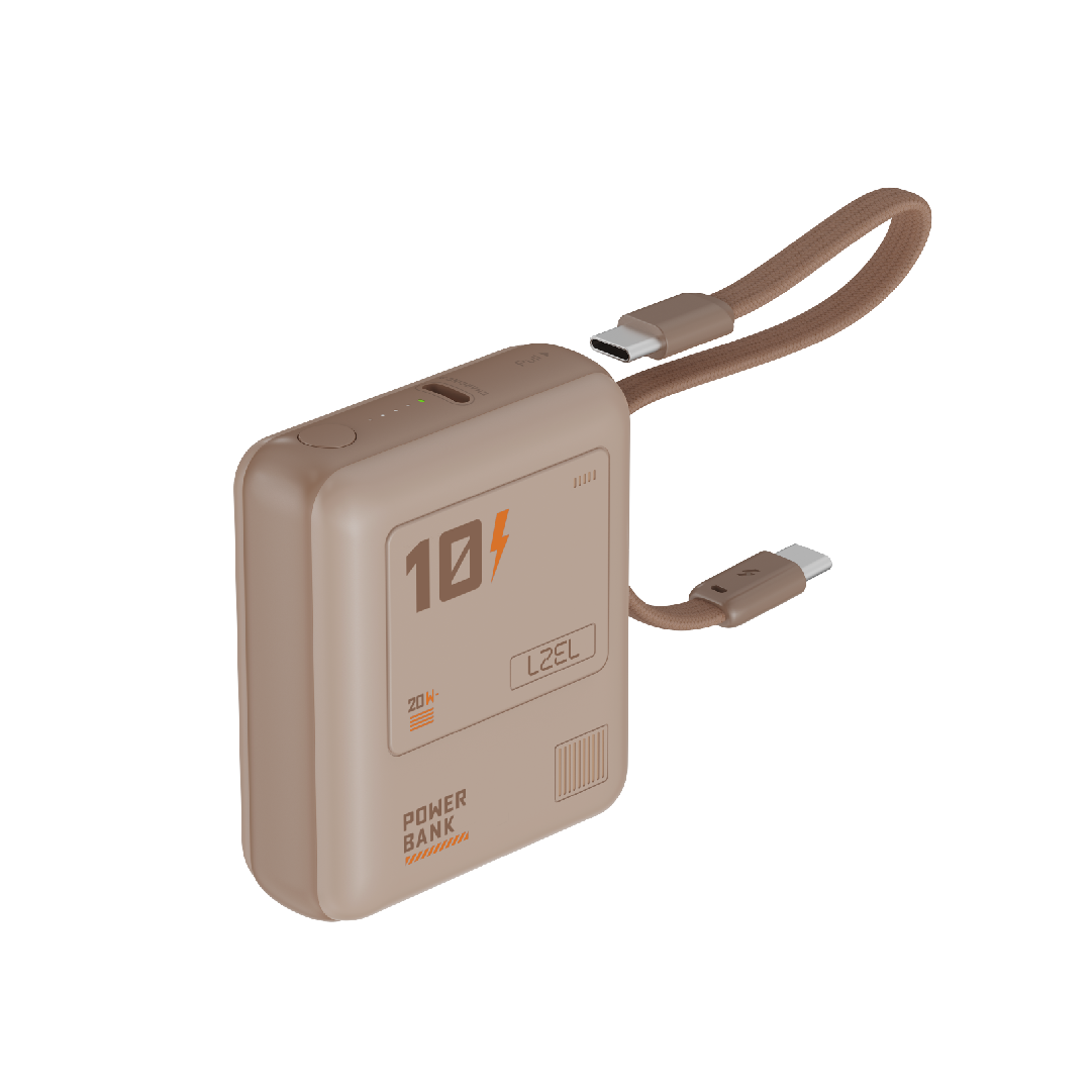 LZEL Zenoflex Surge10 10000Mah 20W Max Pd Power Bank Supports Type-C | Mocha