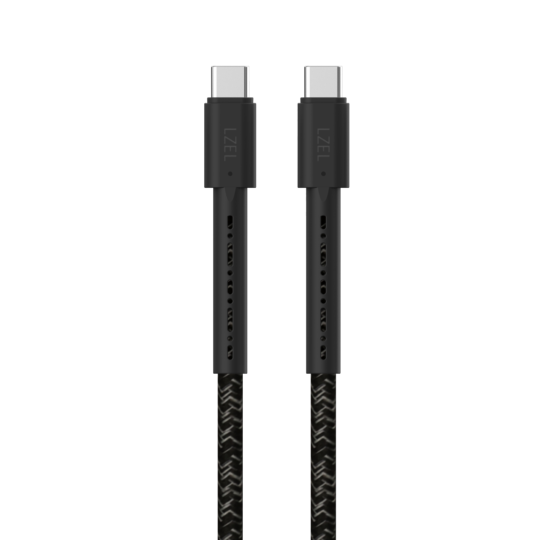 LZEL Celeris Charge CXC Braided USB-C to USB-C Cable, 480Mbps, 240W, 1m |Black