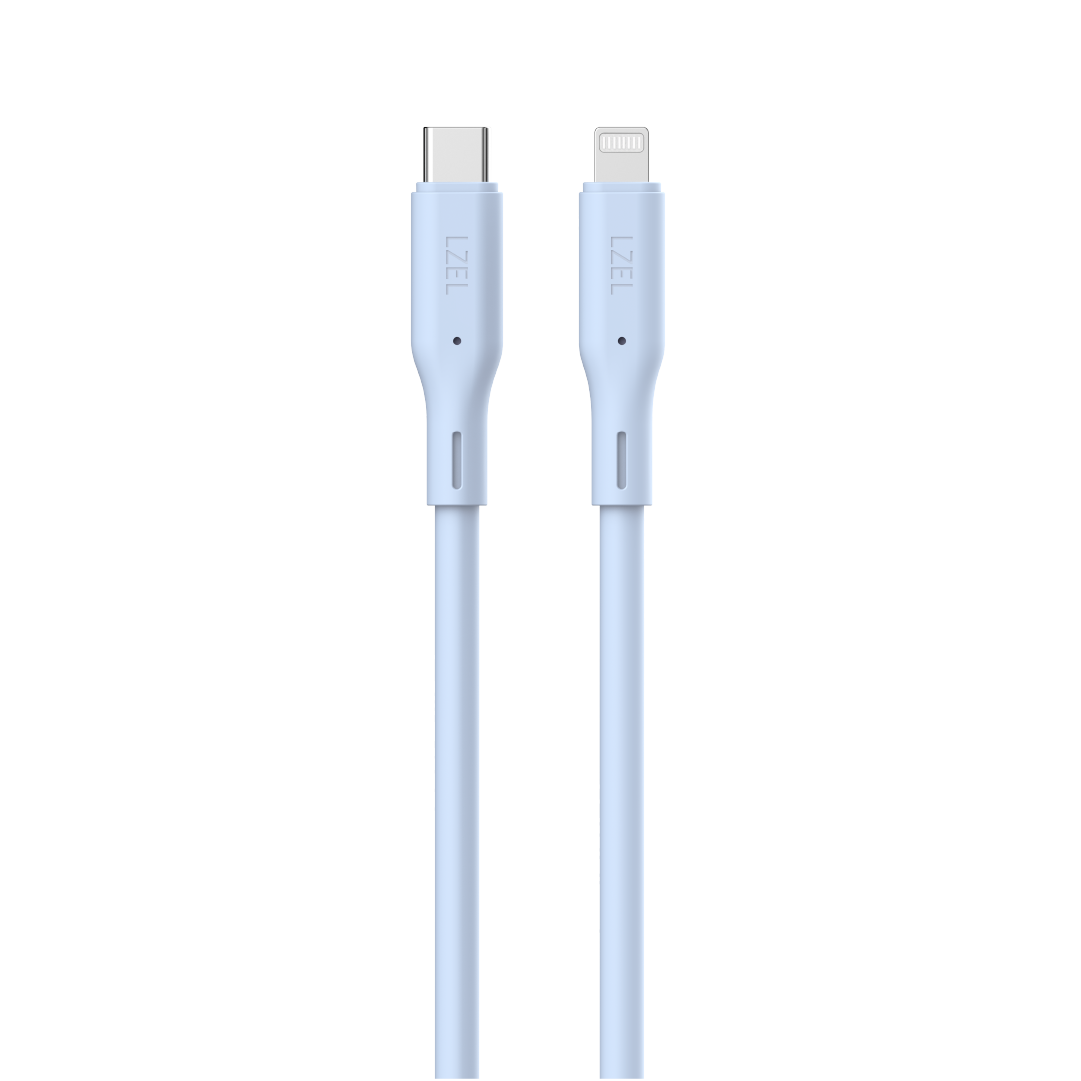 LZEL Celeris Silox CXL Soft Silicone USB-C to Lightning Cable, 480Mbps, 60W Max, 1m | Blue