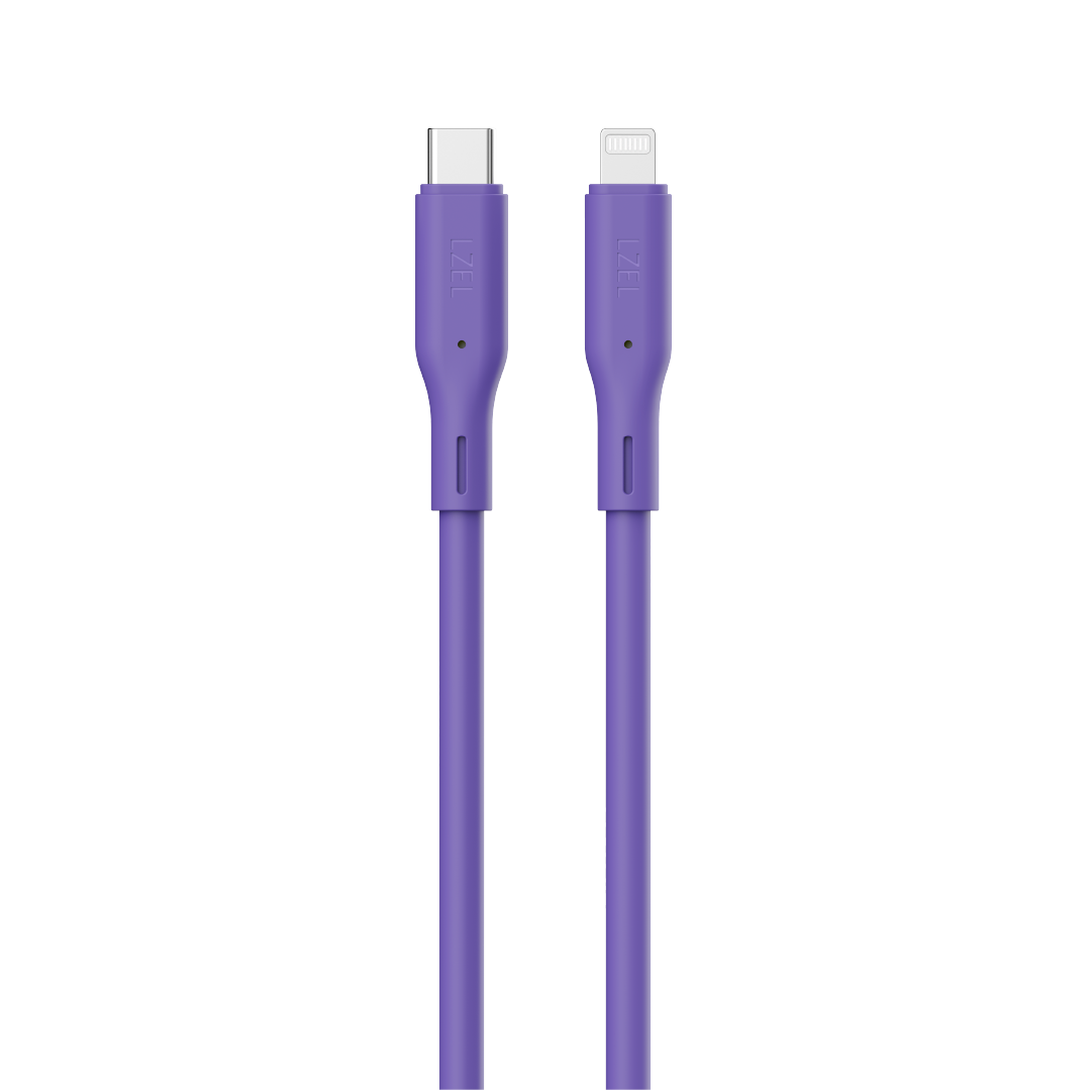 LZEL Celeris Silox CXL Soft Silicone USB-C to Lightning Cable, 480Mbps, 60W Max, 2m | Purple