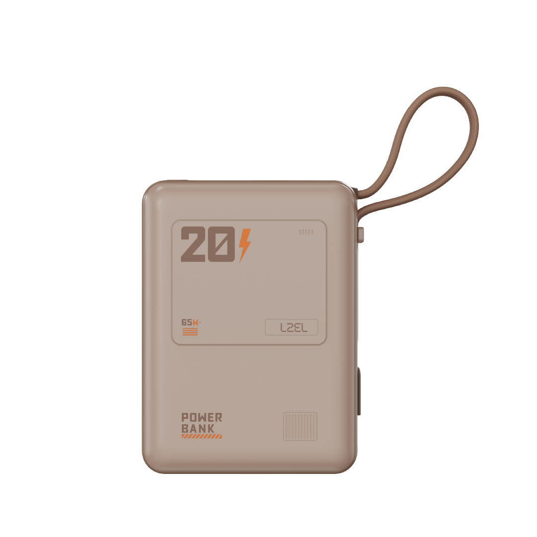 LZEL Zenoflex Surge20 Portable 20000Mah  65W Max Pd Power Bank Dual Usb-C | Mocha