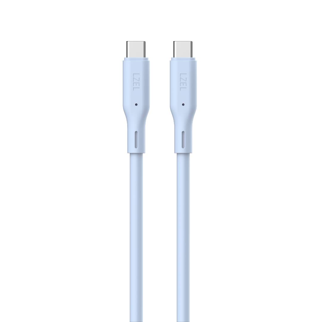 LZEL Celeris Silox CXL Soft Silicone USB-C to USB-C Cable, 480Mbps, 240W Max, 1m | Blue