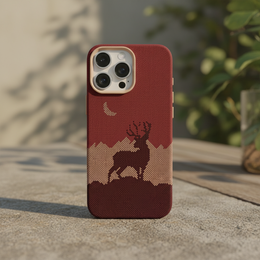 LZEL MagCarbon Deer Cover for iPhone 16 Pro | Wine Deer