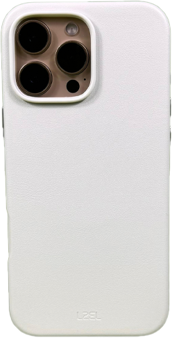 LZEL iPhone 16 Pro MagLeather Case | Light Gray