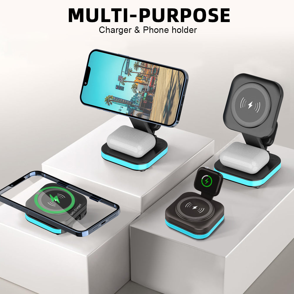 LZEL Magnexus Chargedock 5-In-1 Magnetic Wireless Charger, 15W Fast Charging, USB-C Port