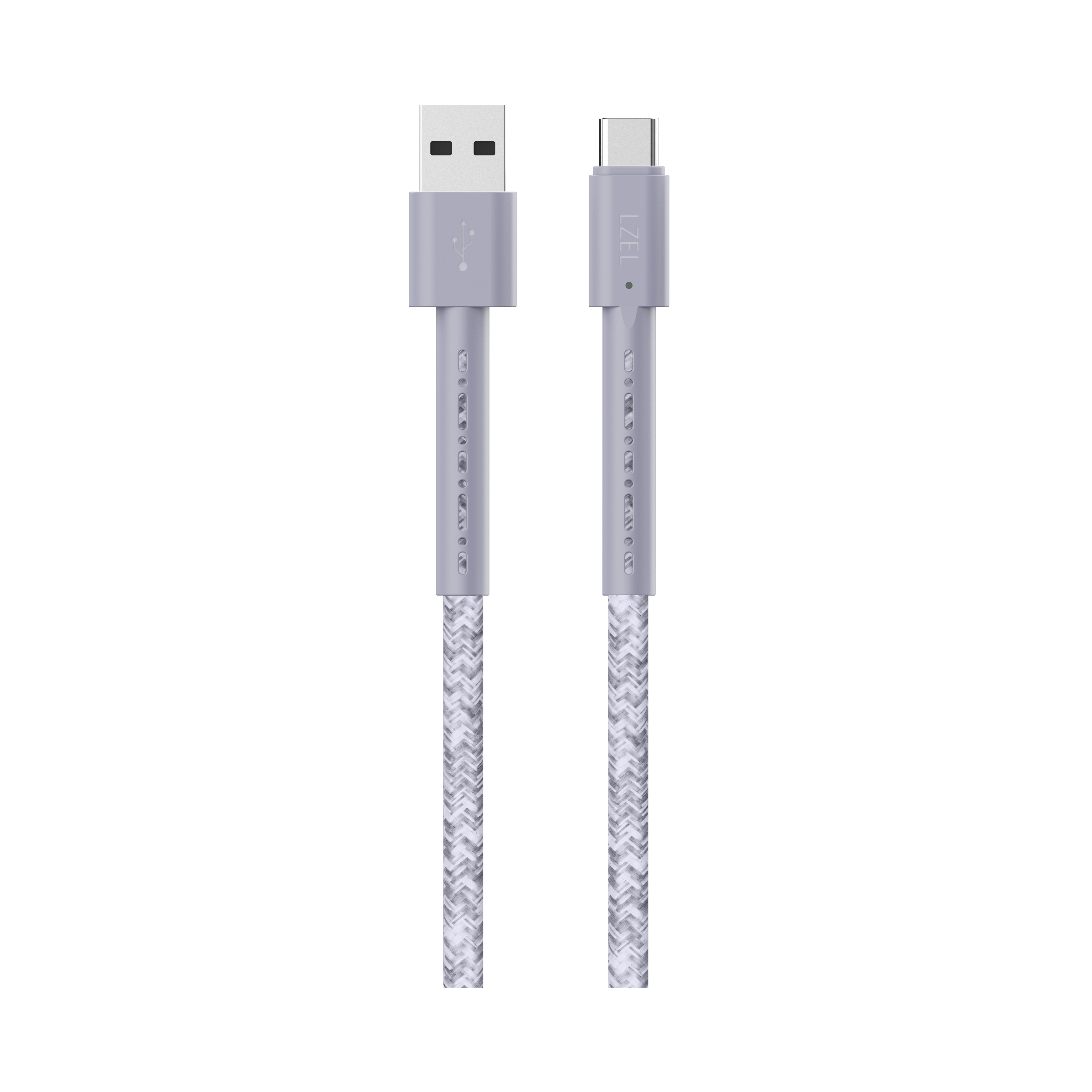 LZEL Celeris Charge AXC Braided USB-A to USB-C 2.0 Cable, 480Mbps, 15W Max, 1m | Gray
