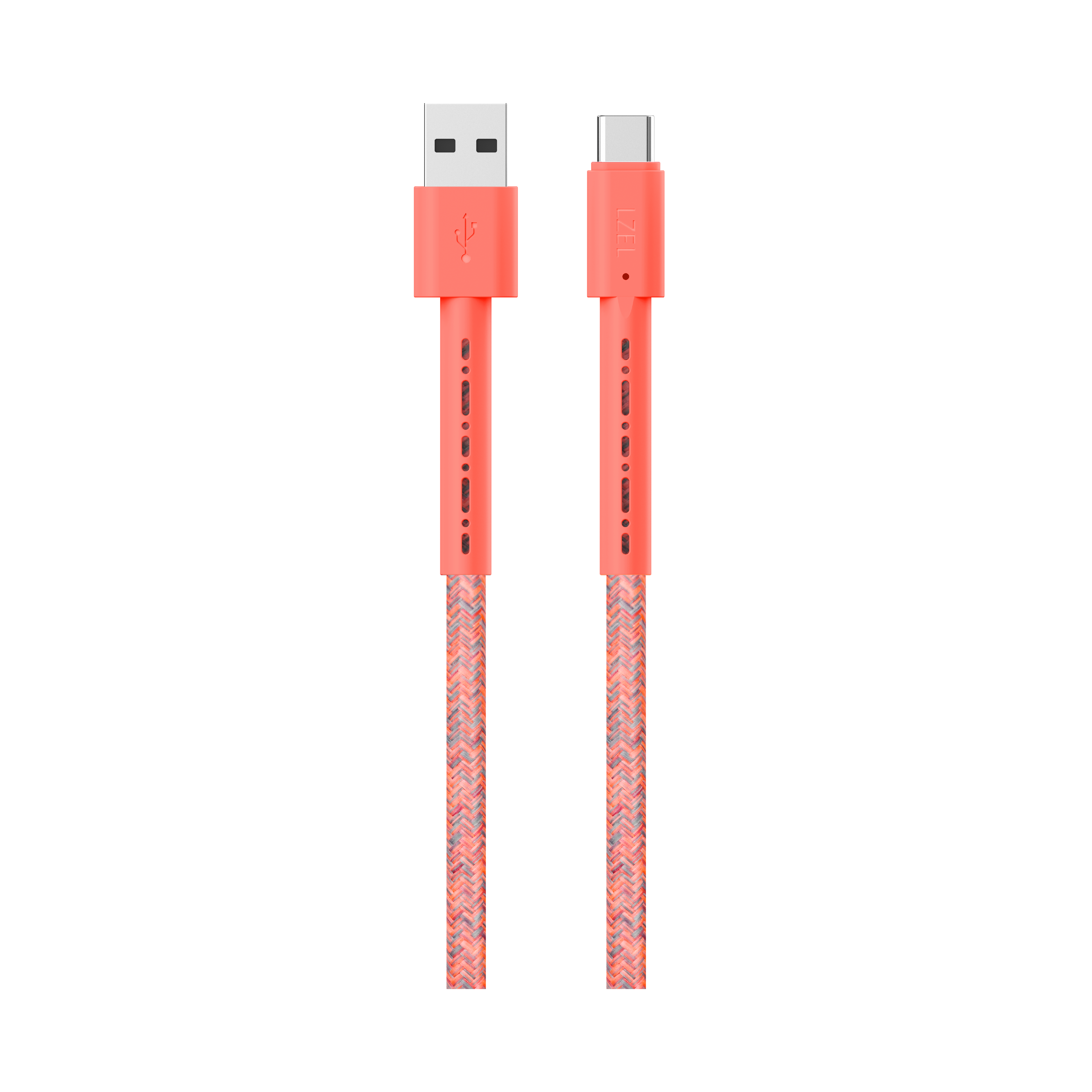LZEL USB-A to USB-C 2.0 Braided Cable 2m – 3A, 15W, 480Mbps | Red