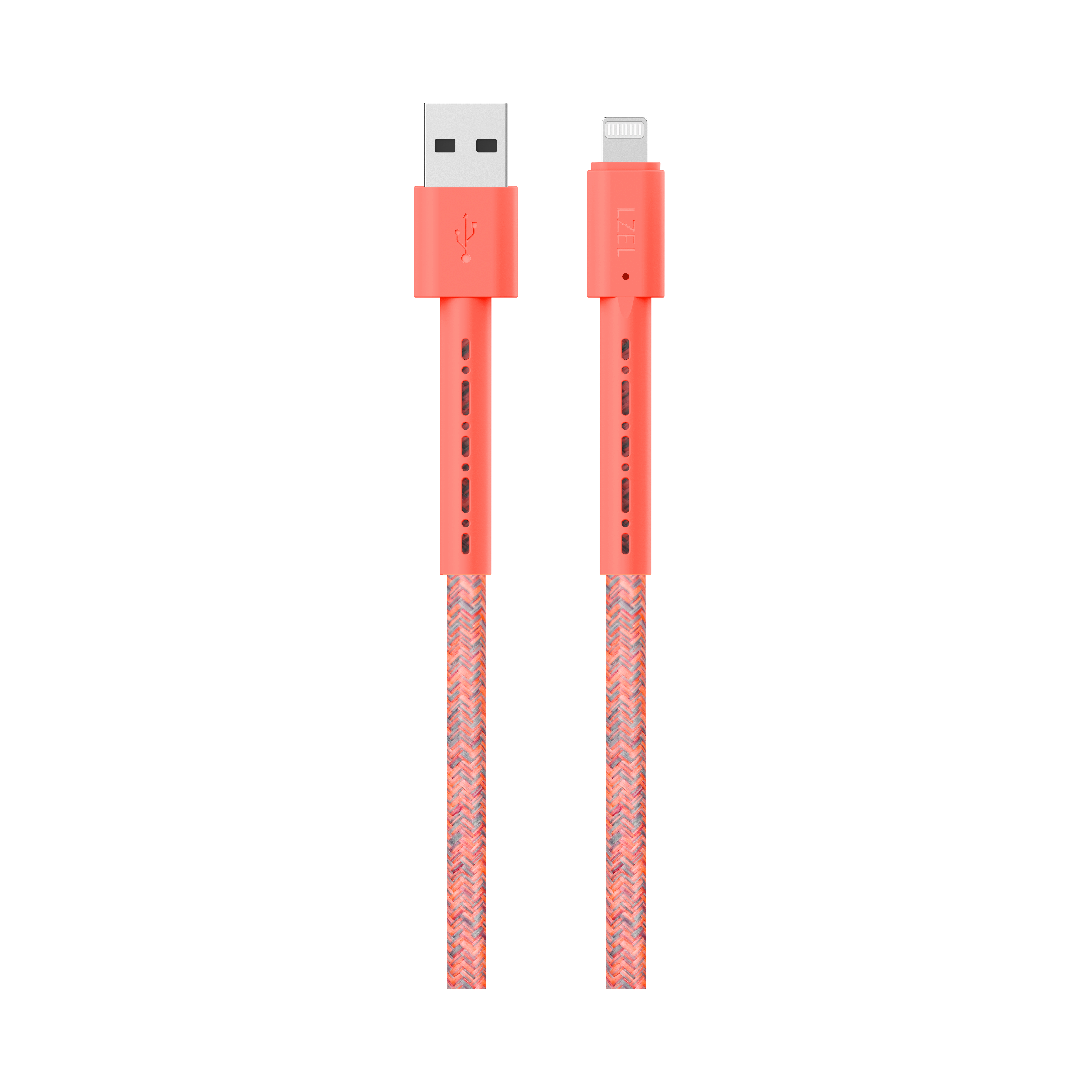 LZEL Celeris Charge AXL Braided USB-A to Lightning Cable, 480Mbps, 15W Max, 2m |  Red