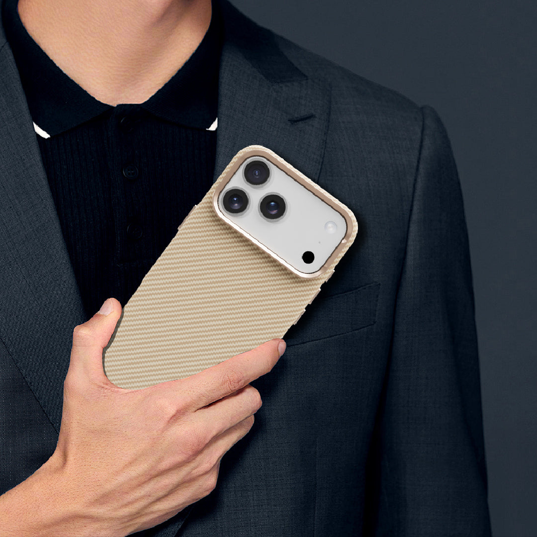 LZEL Magcarbon 3Dgrip Case For Iphone 17 Pro | Beige