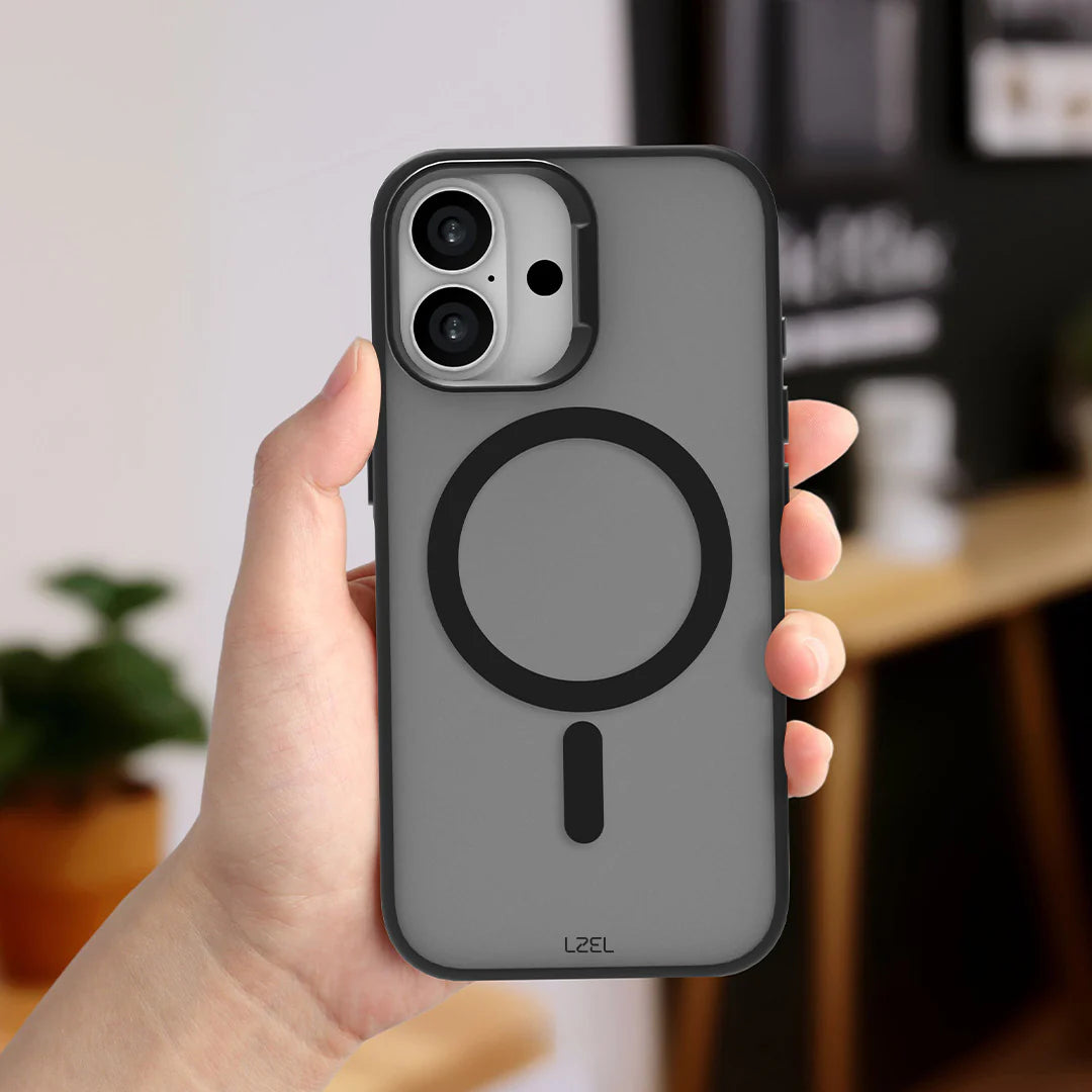 LZEL MagHexro Matte Case for iPhone 17 | Black