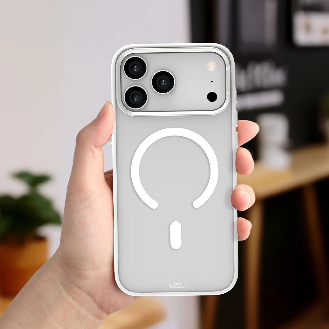 LZEL MagHexro Matte Case for iPhone 17 Pro | White