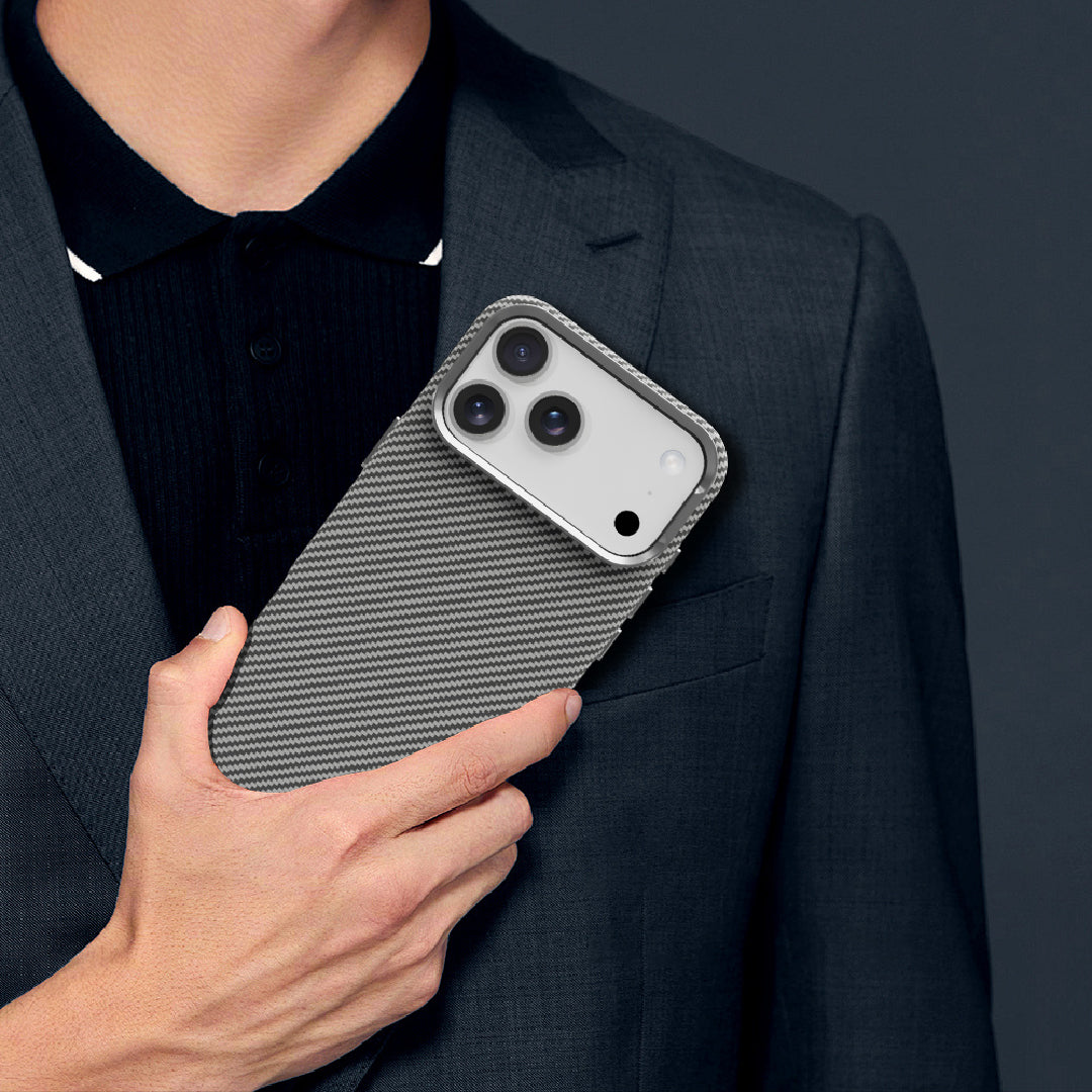 LZEL Magcarbon 3Dgrip Case For Iphone 17 Pro Max | Gray